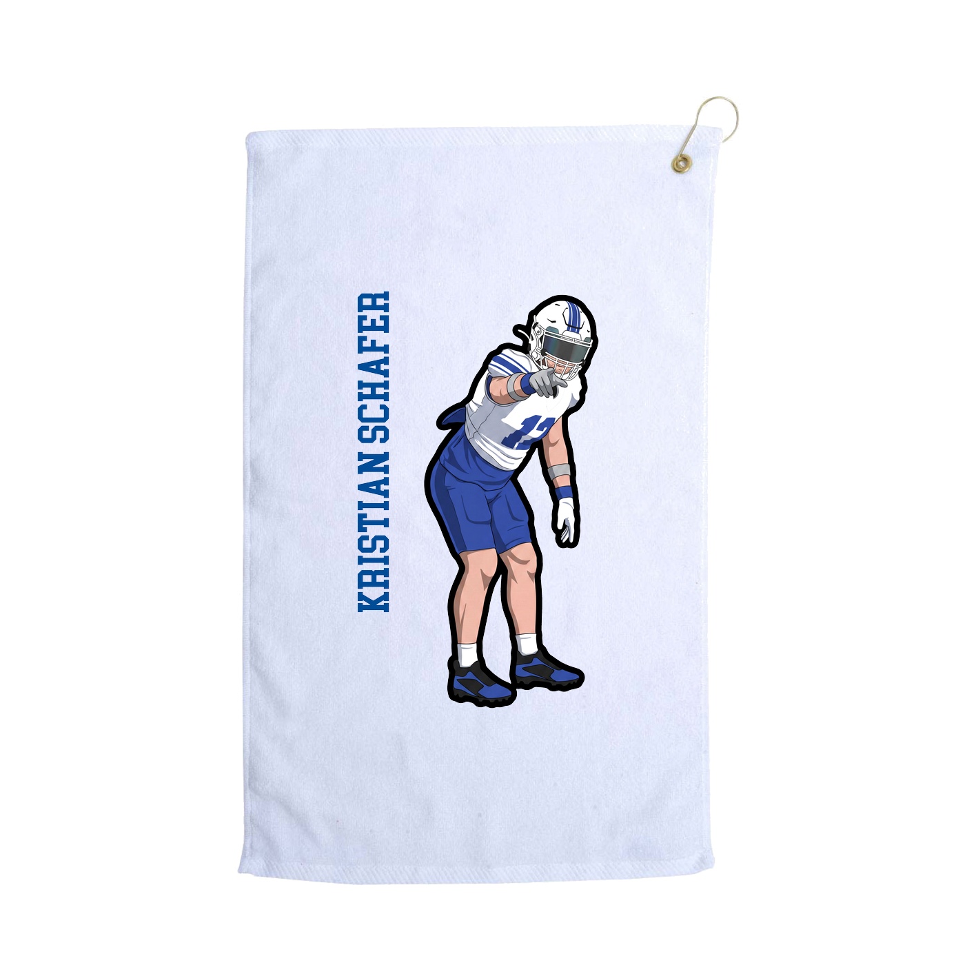 Golf Towel — Name Vertical in White