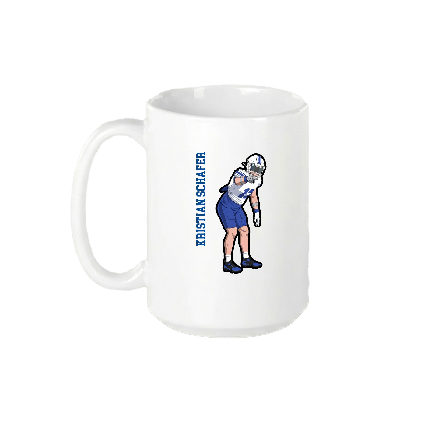 15oz Coffee Mug — Name Vertical in White