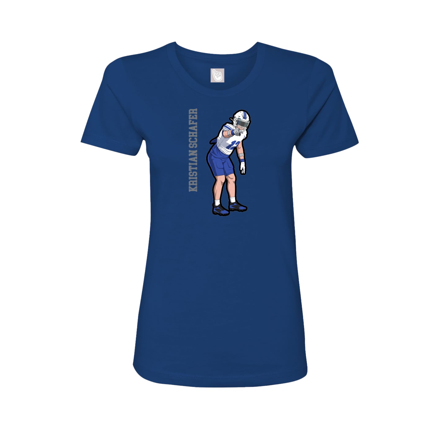 Womens Tee — Name Vertical in Royal