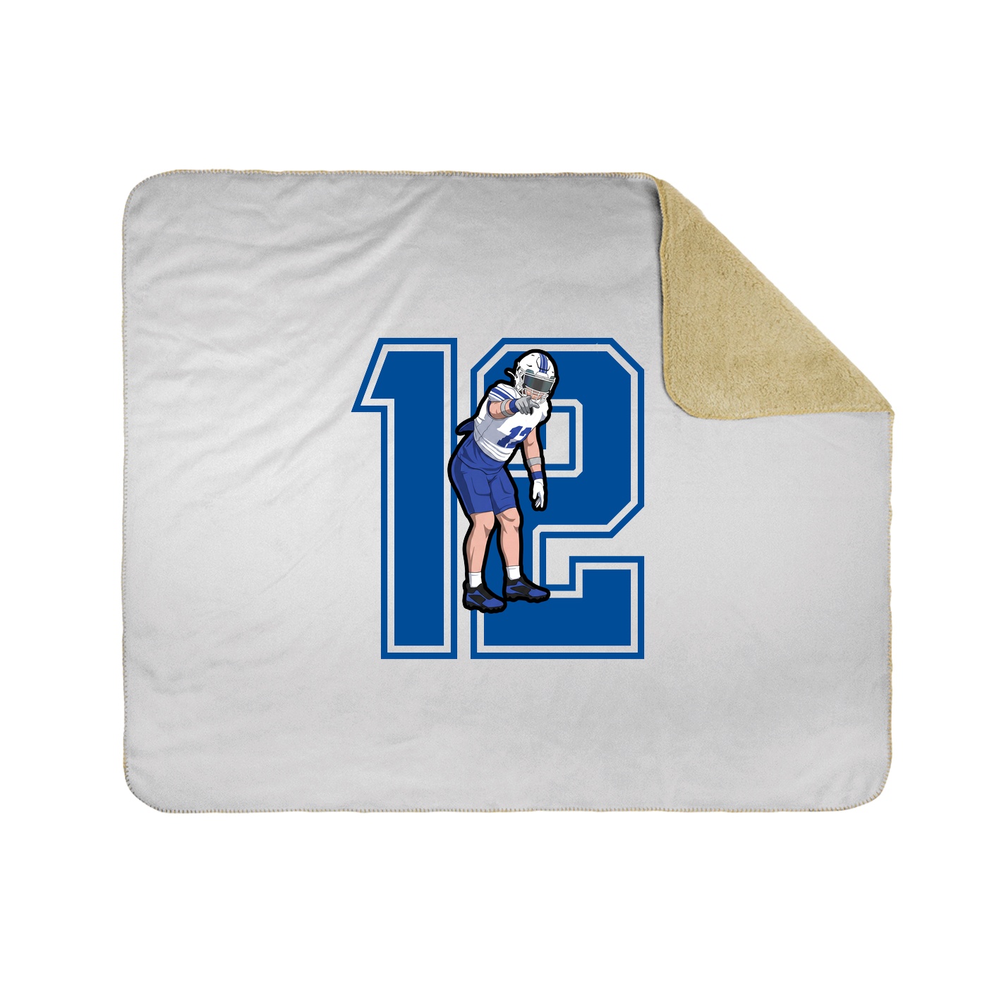Throw Blanket — Number in White