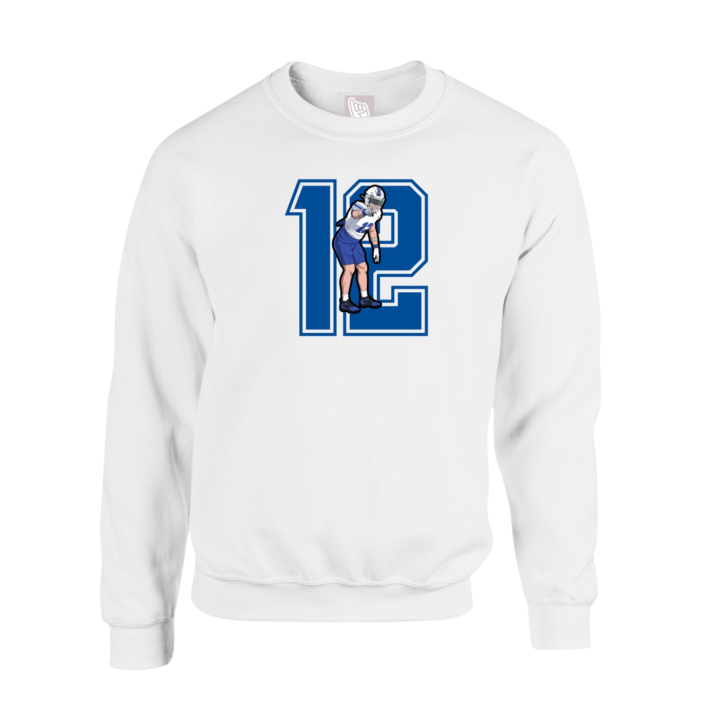 Fleece Crew — Number in White