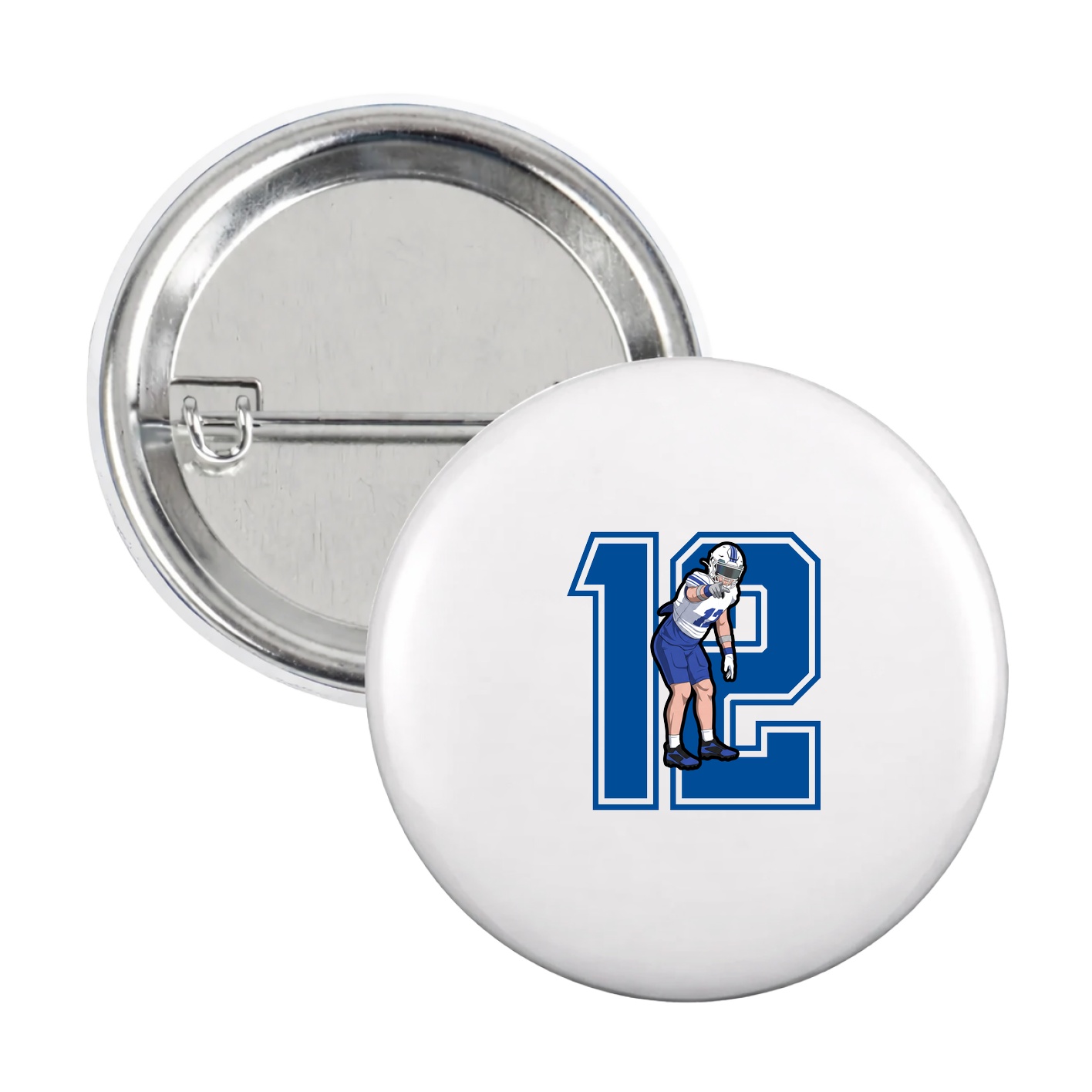 Game Day Button — Number in White