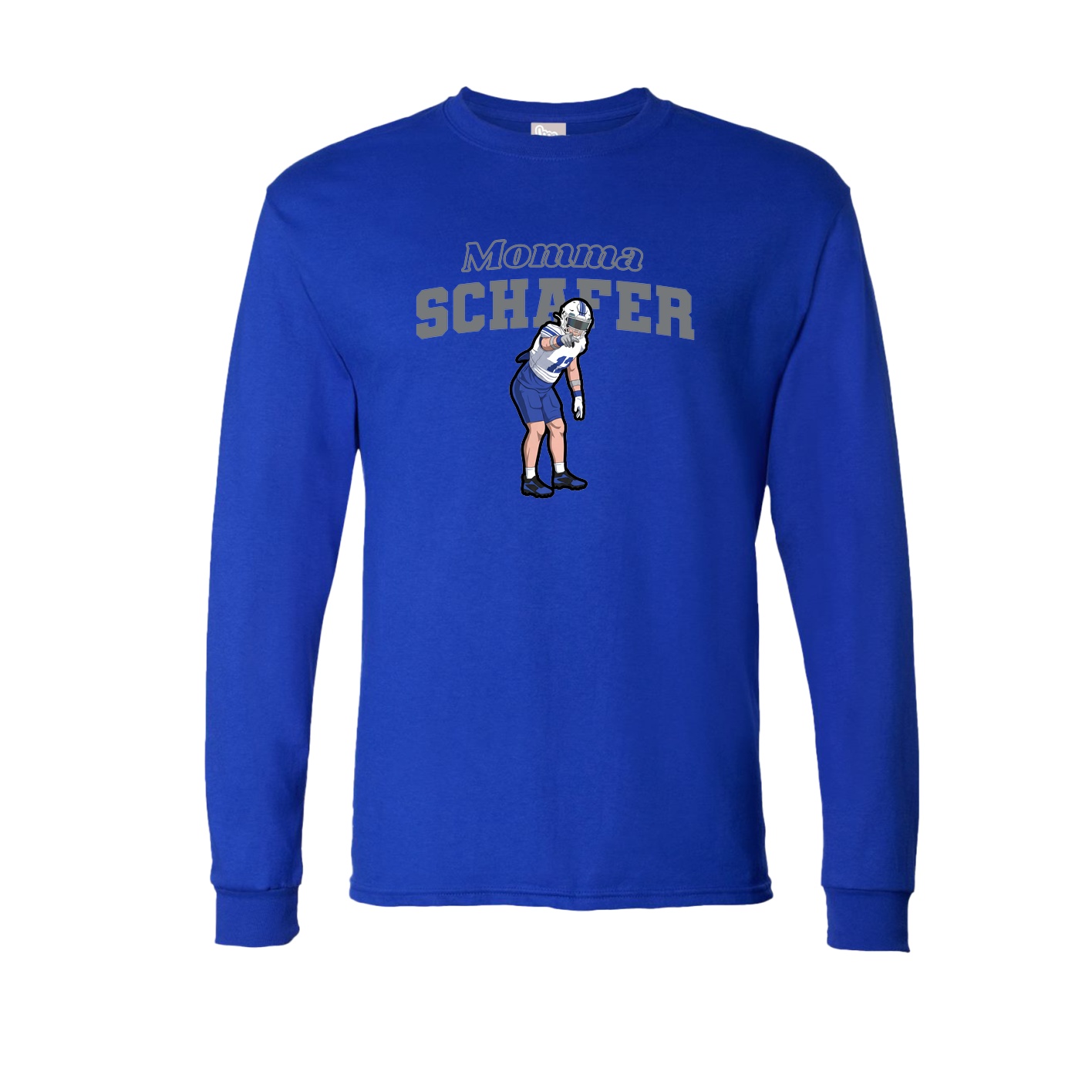 Long Sleeve Tee — Mothers Day Block in Royal