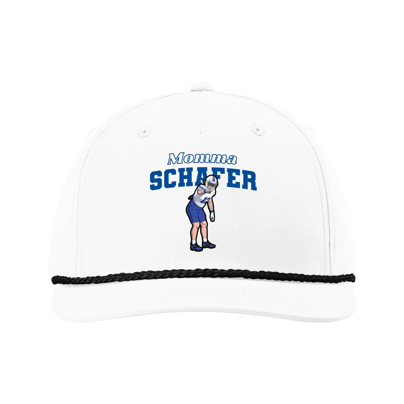 Five-Panel Classic Rope Cap — Mothers Day Block in White