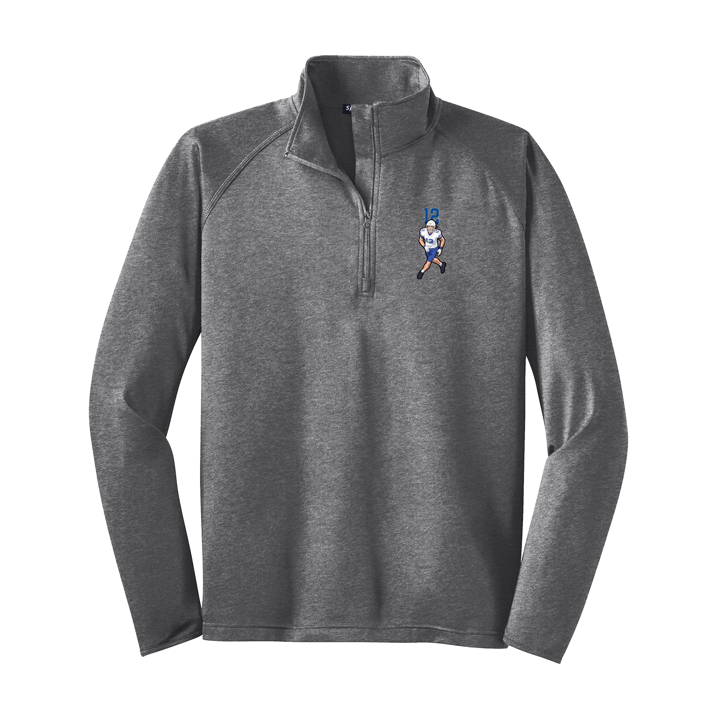 Q-Zip Pullover — Number Top in Grey