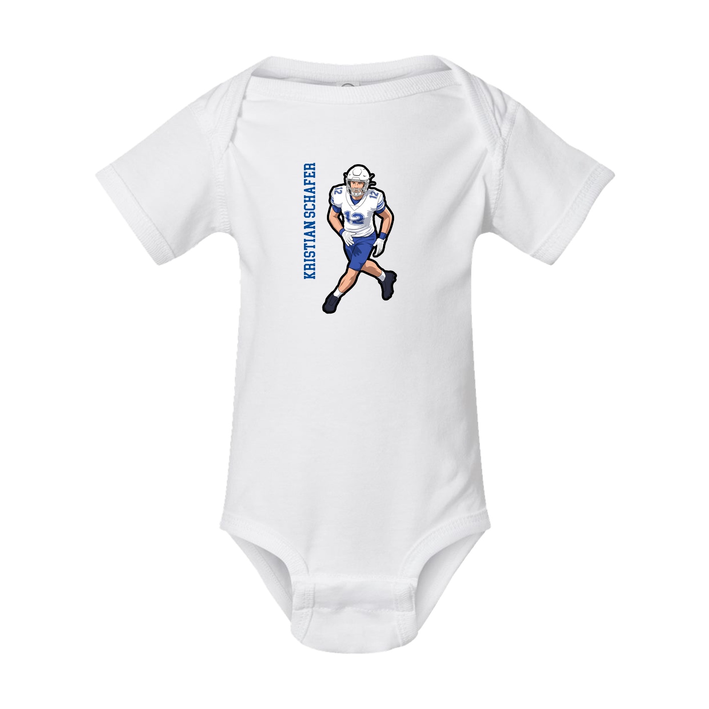 Baby Onesie — Name Vertical in White