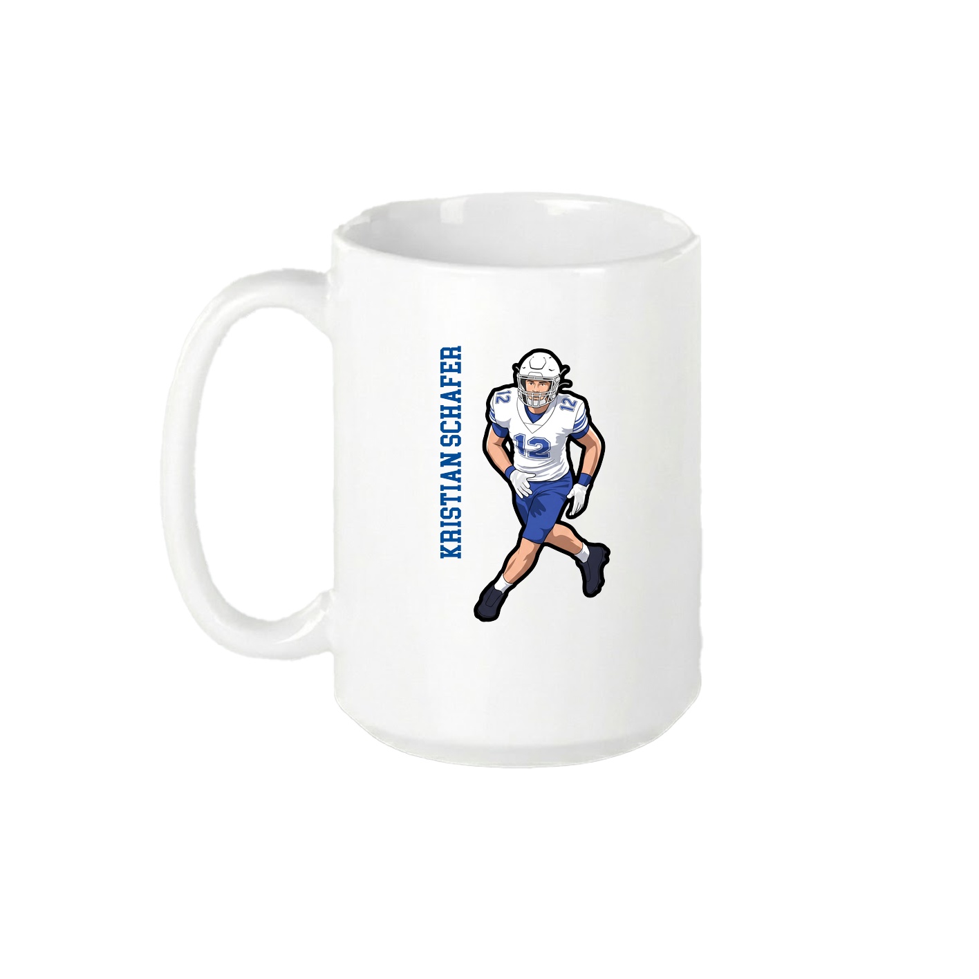 15oz Coffee Mug — Name Vertical in White