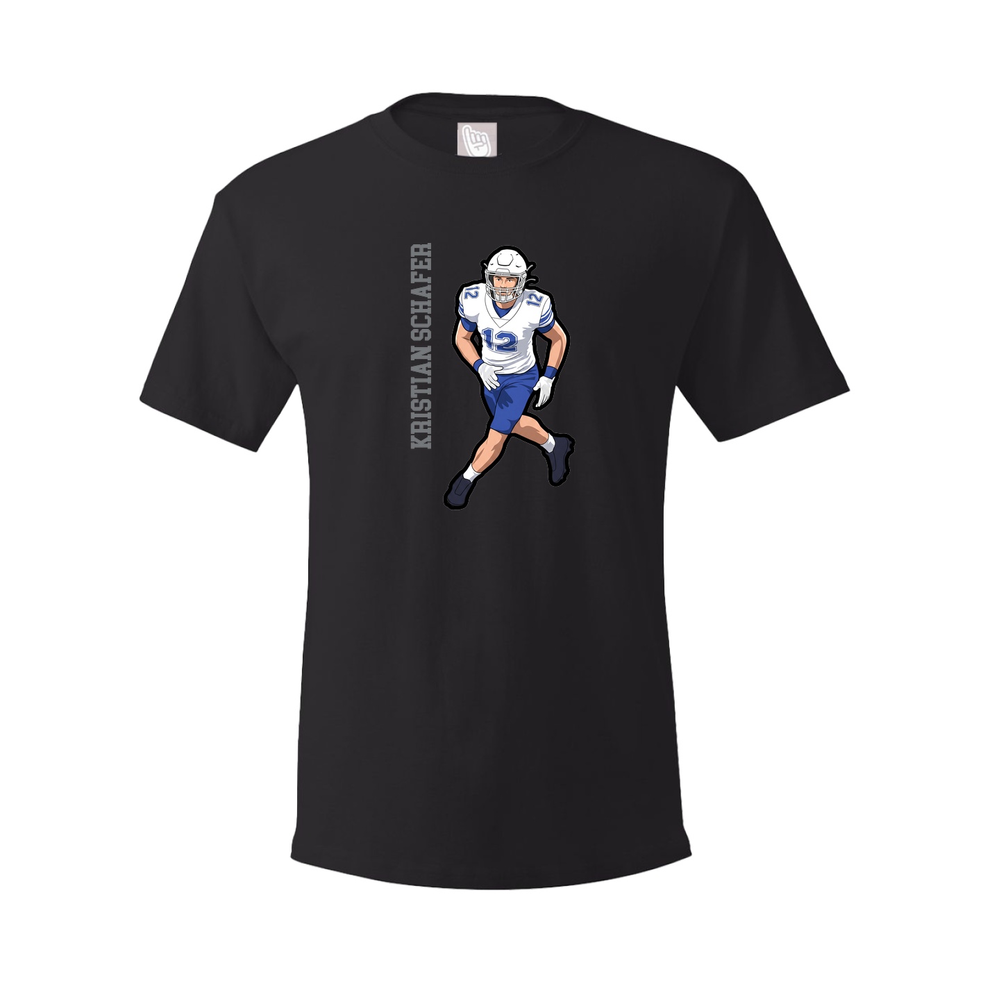 Youth Tee — Name Vertical in Black