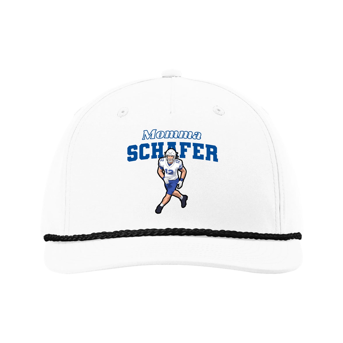 Five-Panel Classic Rope Cap — Mothers Day Block in White
