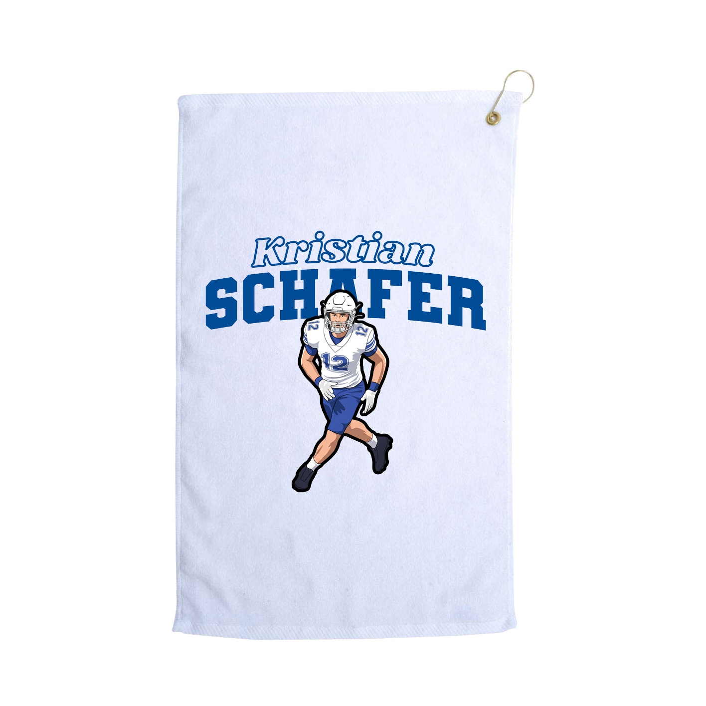 Golf Towel — Name Arch in White