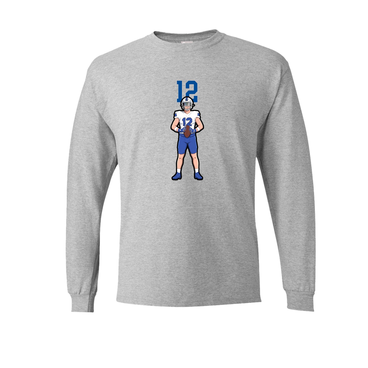 Long Sleeve Tee — Number Top in Grey