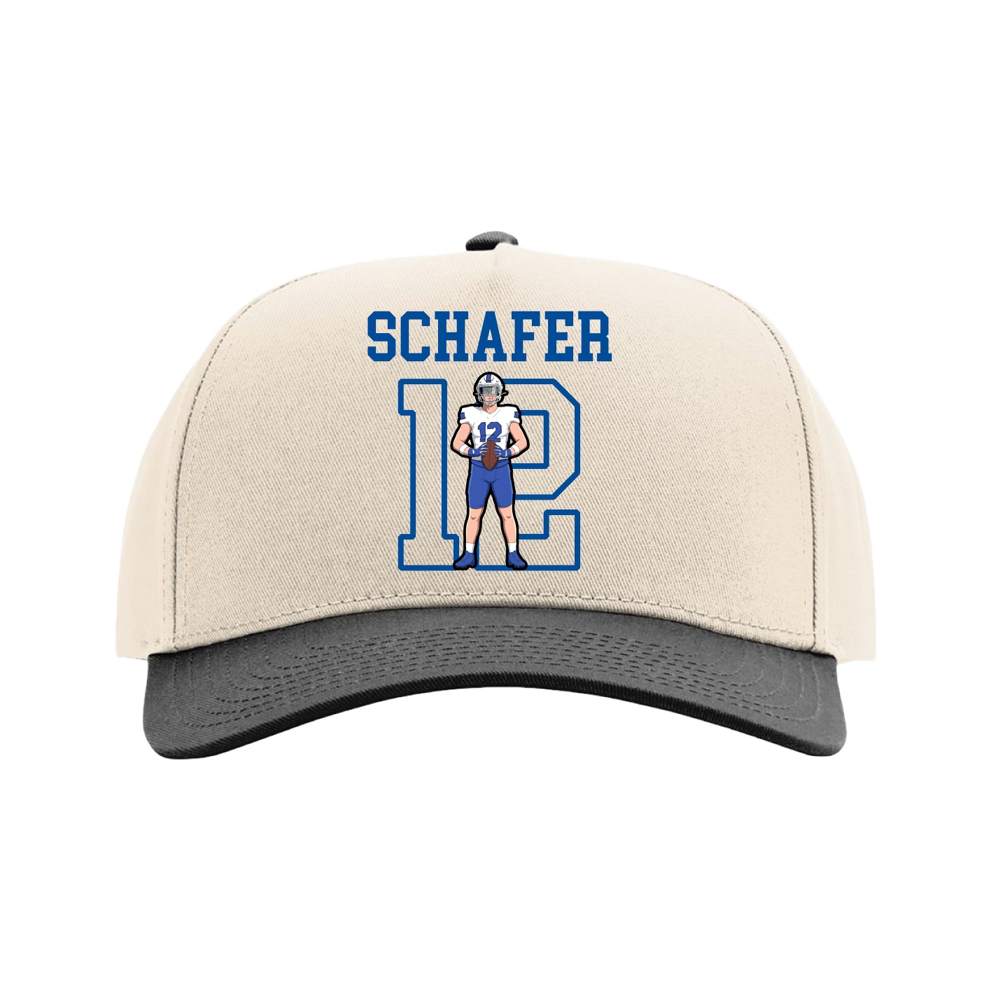 Full Fabric Five-Panel Champ Cap — Shirsey in Cream/Black