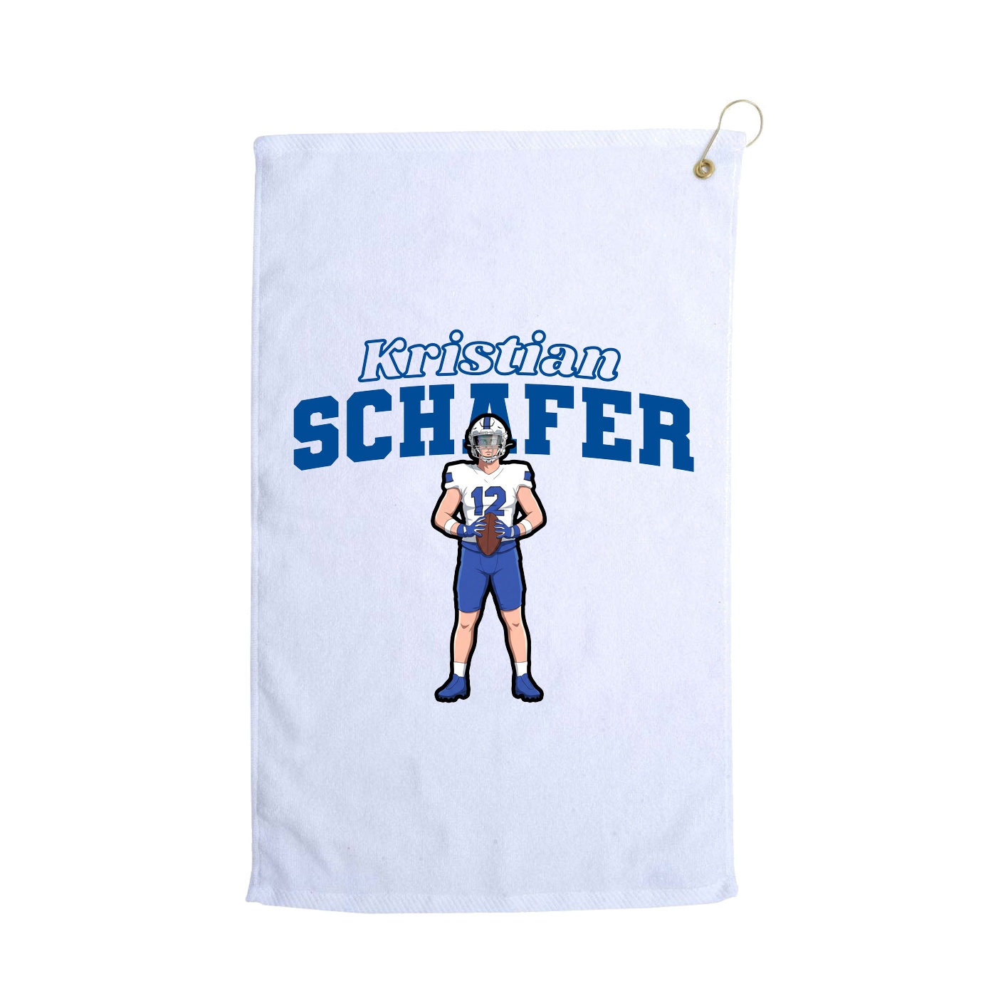 Golf Towel — Name Arch in White
