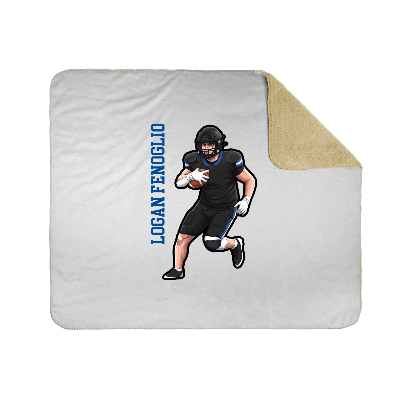 Throw Blanket — Name Vertical in White