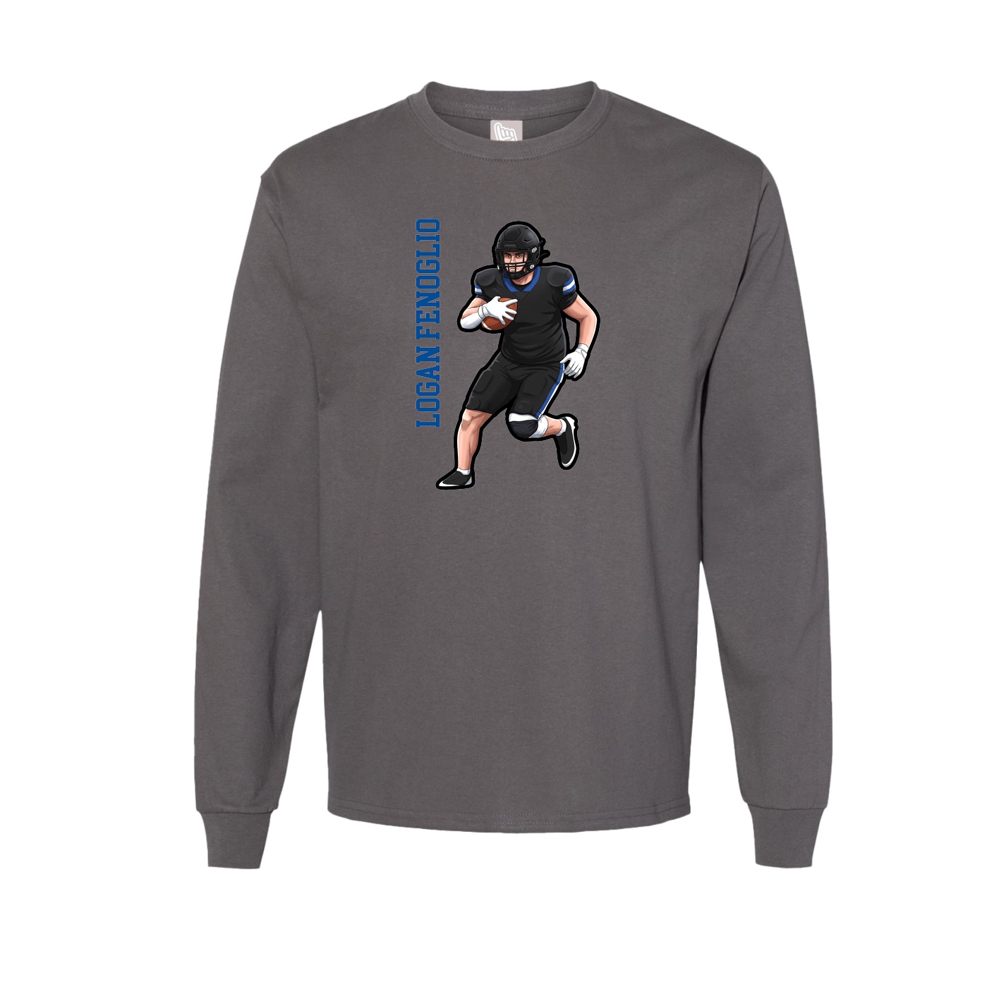 Long Sleeve Tee — Name Vertical in Grey