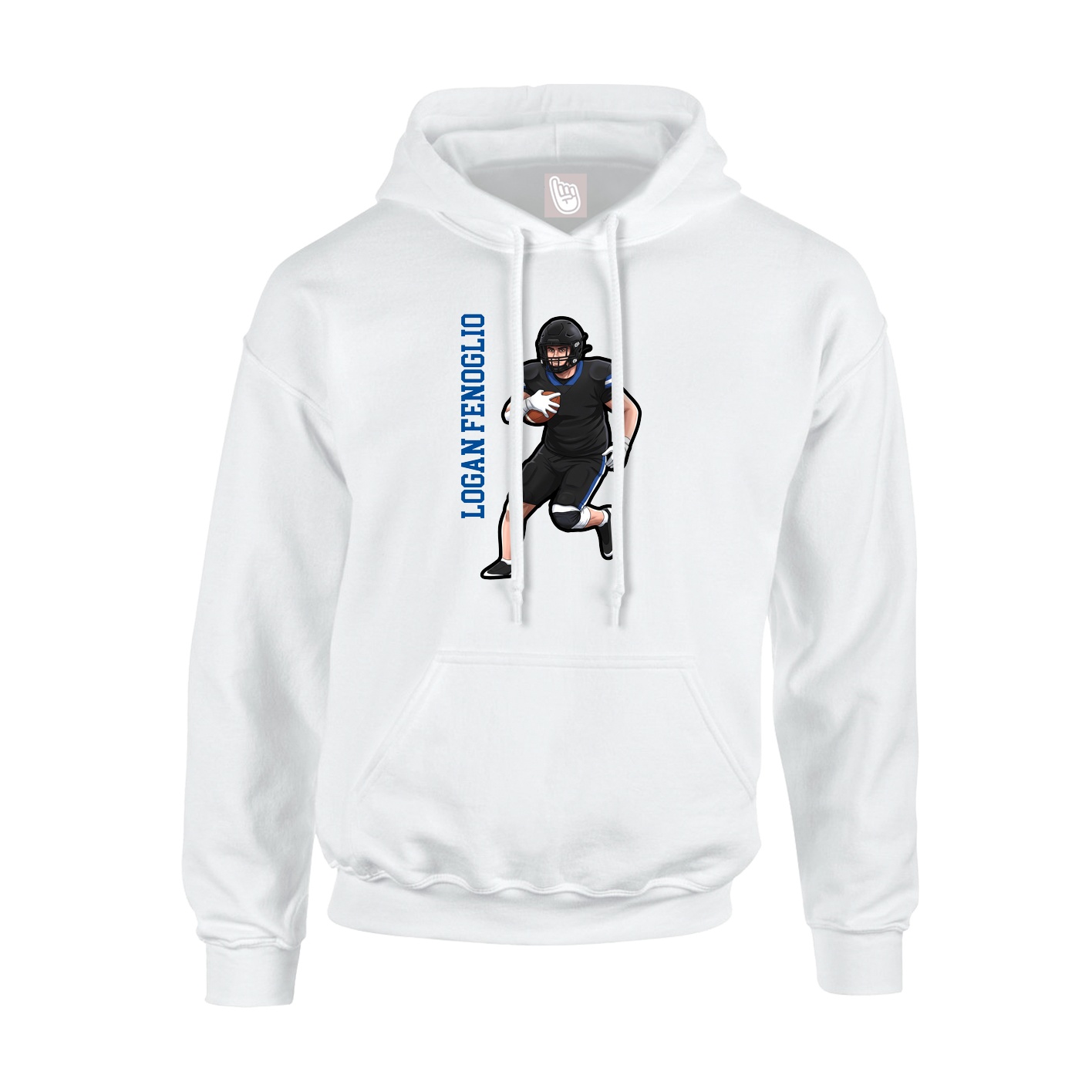 Hoodie — Name Vertical in White