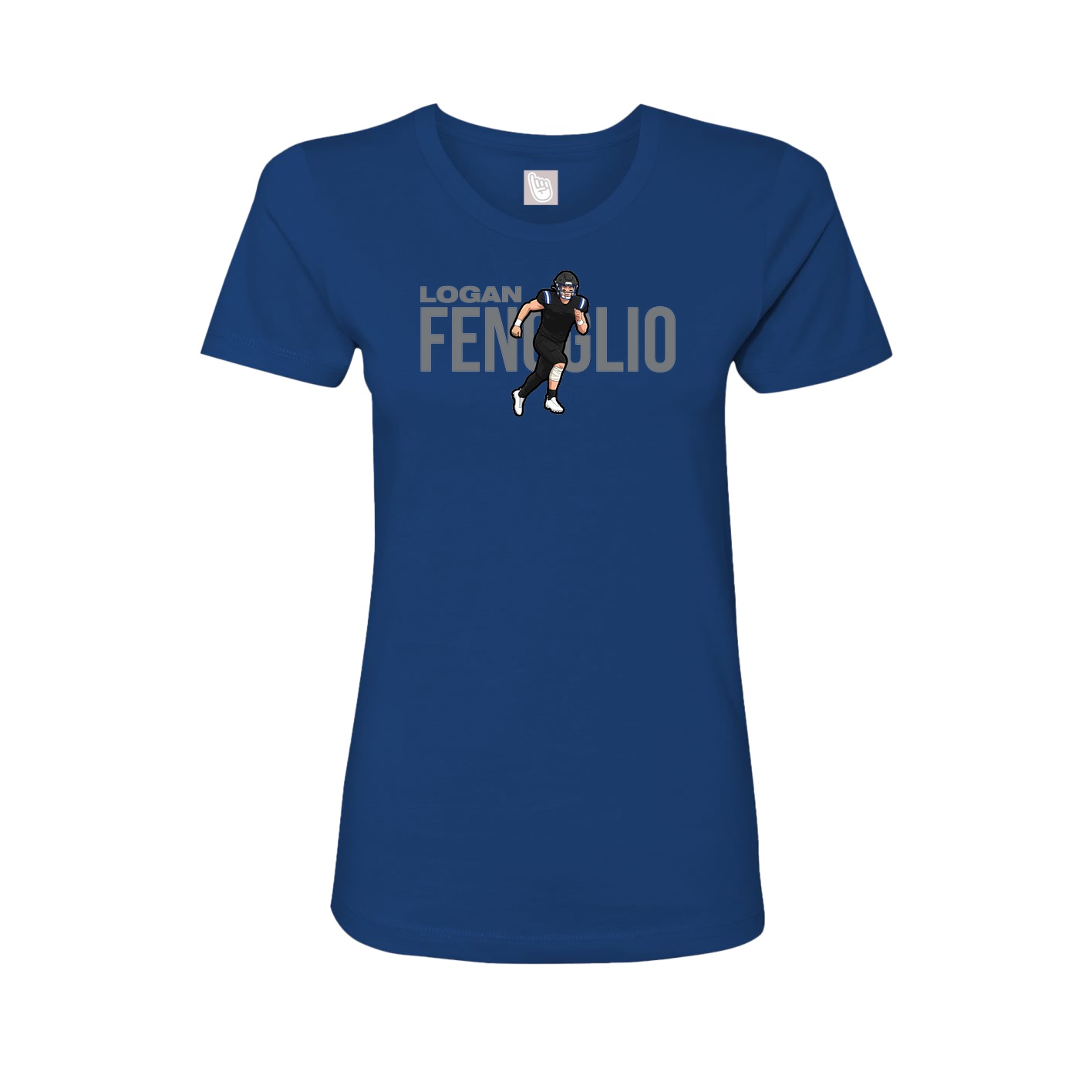Fitted Women's Tee — Player Name in Royal