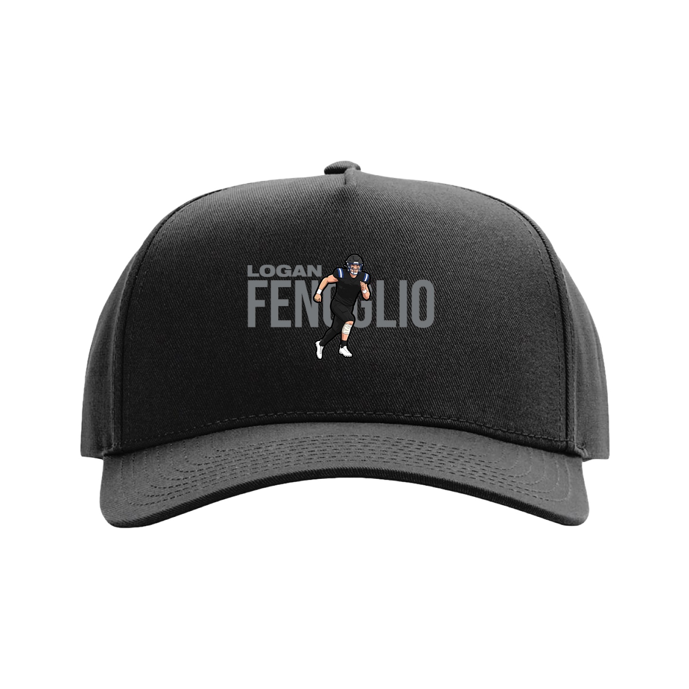Full Fabric Five-Panel Champ Cap — Player Name in Black