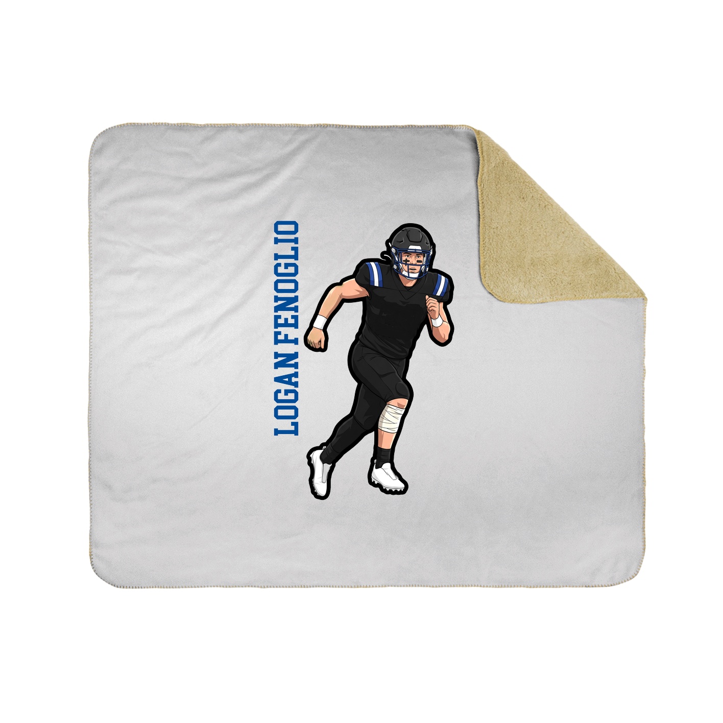Throw Blanket — Name Vertical in White