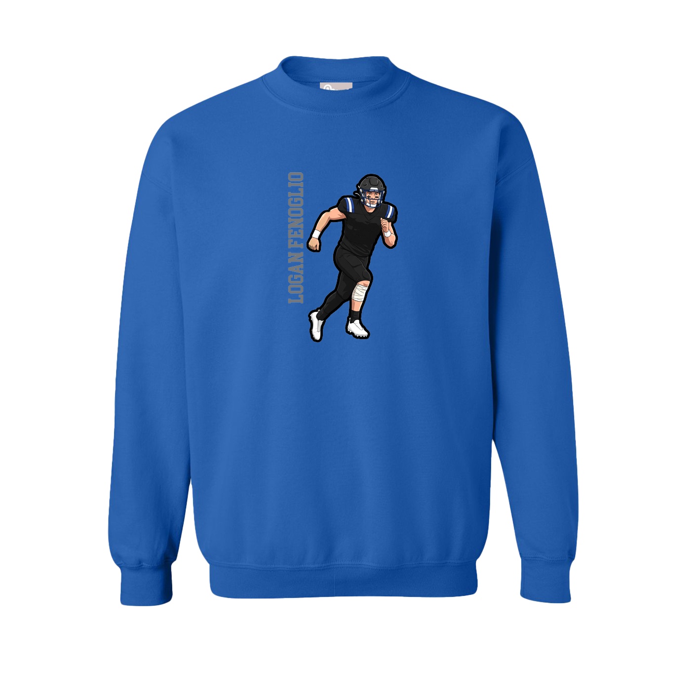 Fleece Crew — Name Vertical in Royal