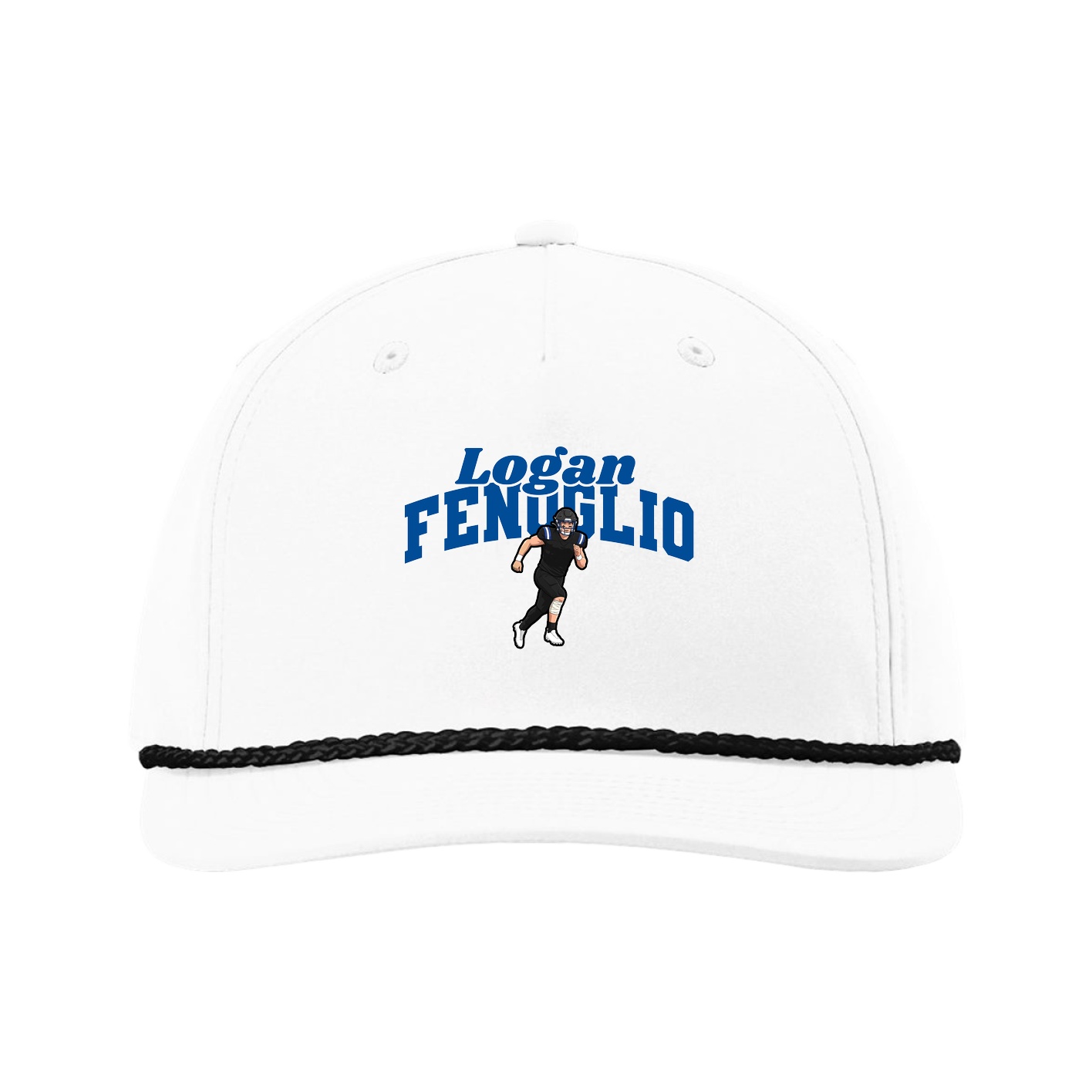 Five-Panel Classic Rope Cap — Signature Arch in White