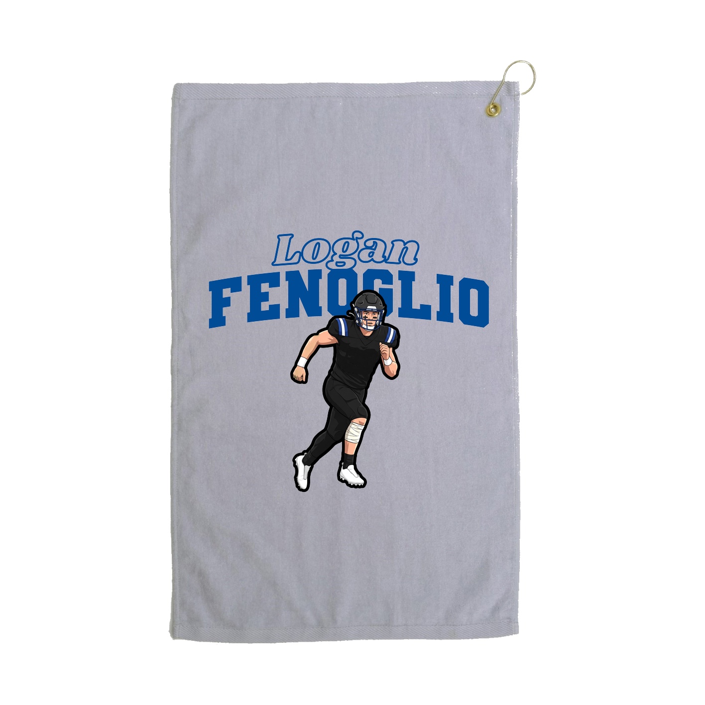 Golf Towel — Name Arch in Grey