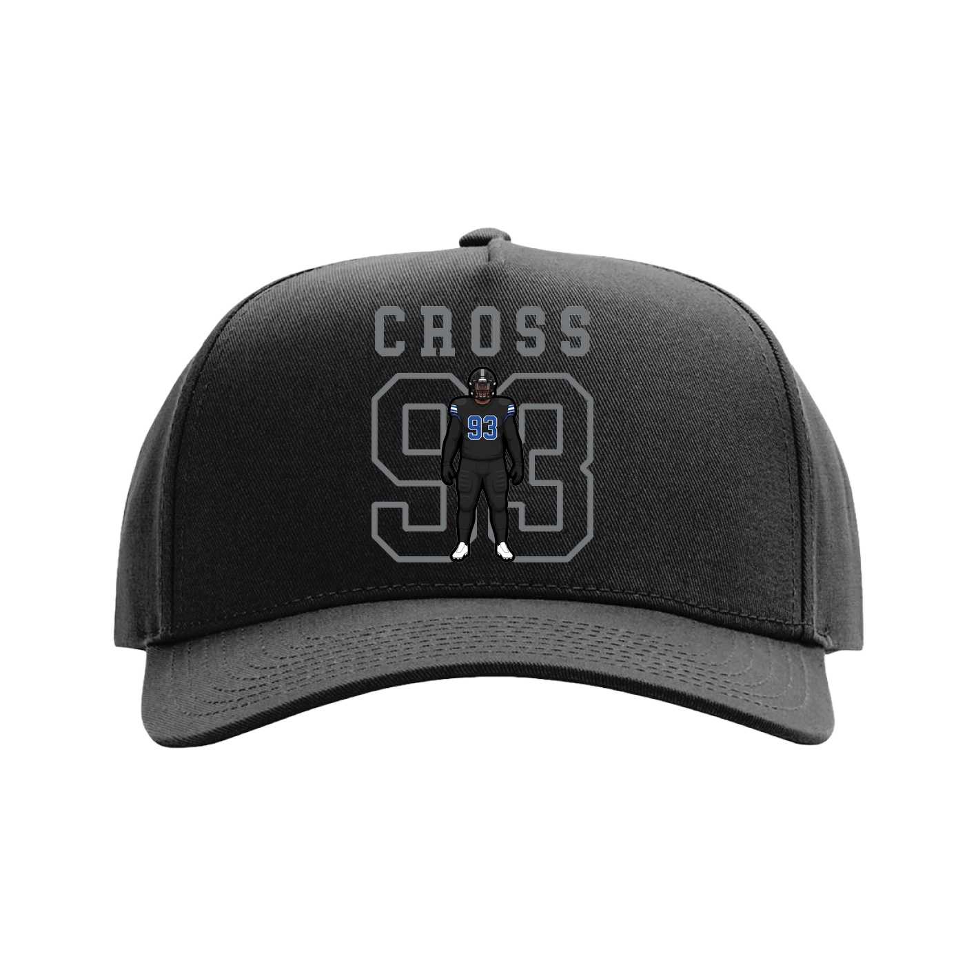 Full Fabric Five-Panel Champ Cap — Shirsey in Black