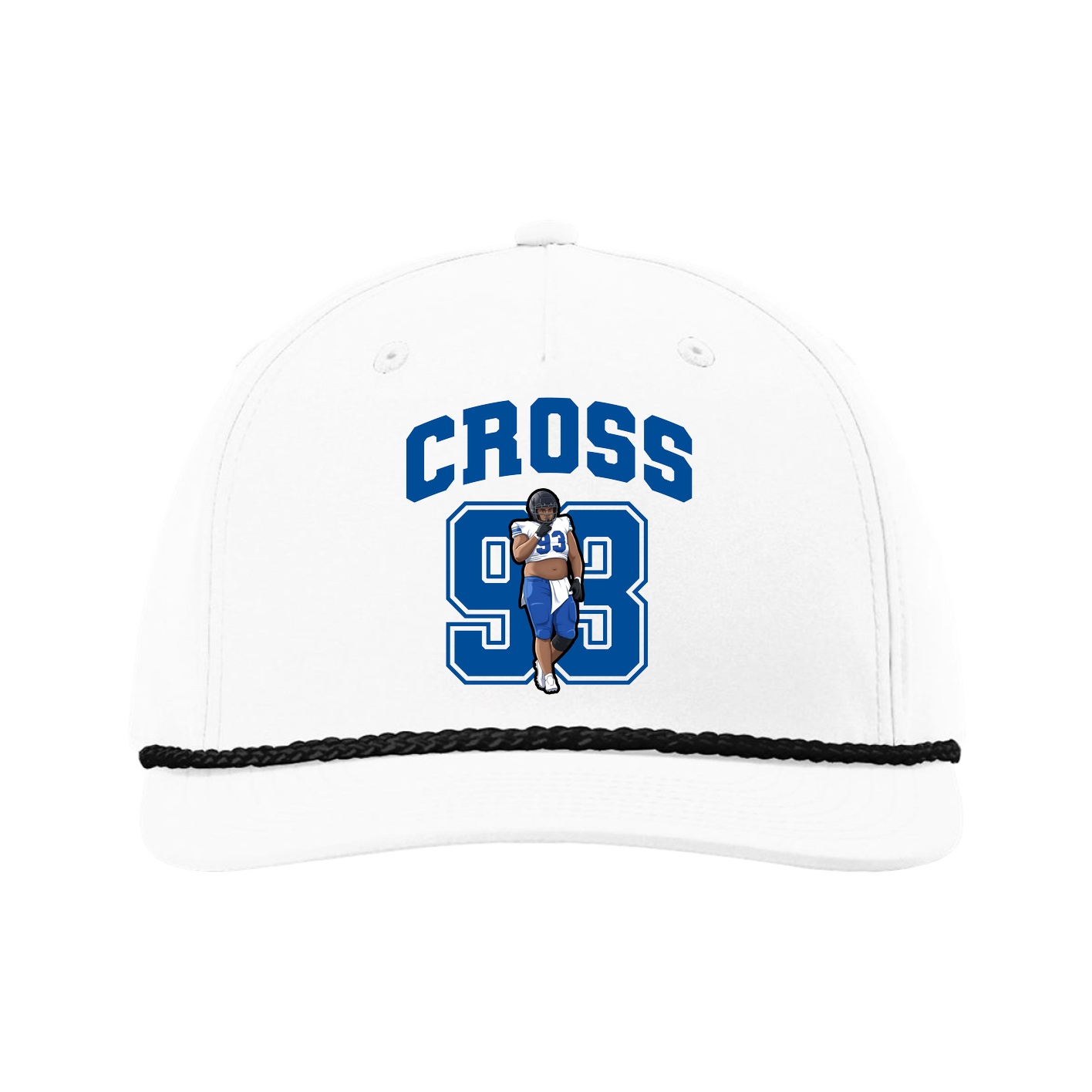 Five-Panel Classic Rope Cap — Number in White