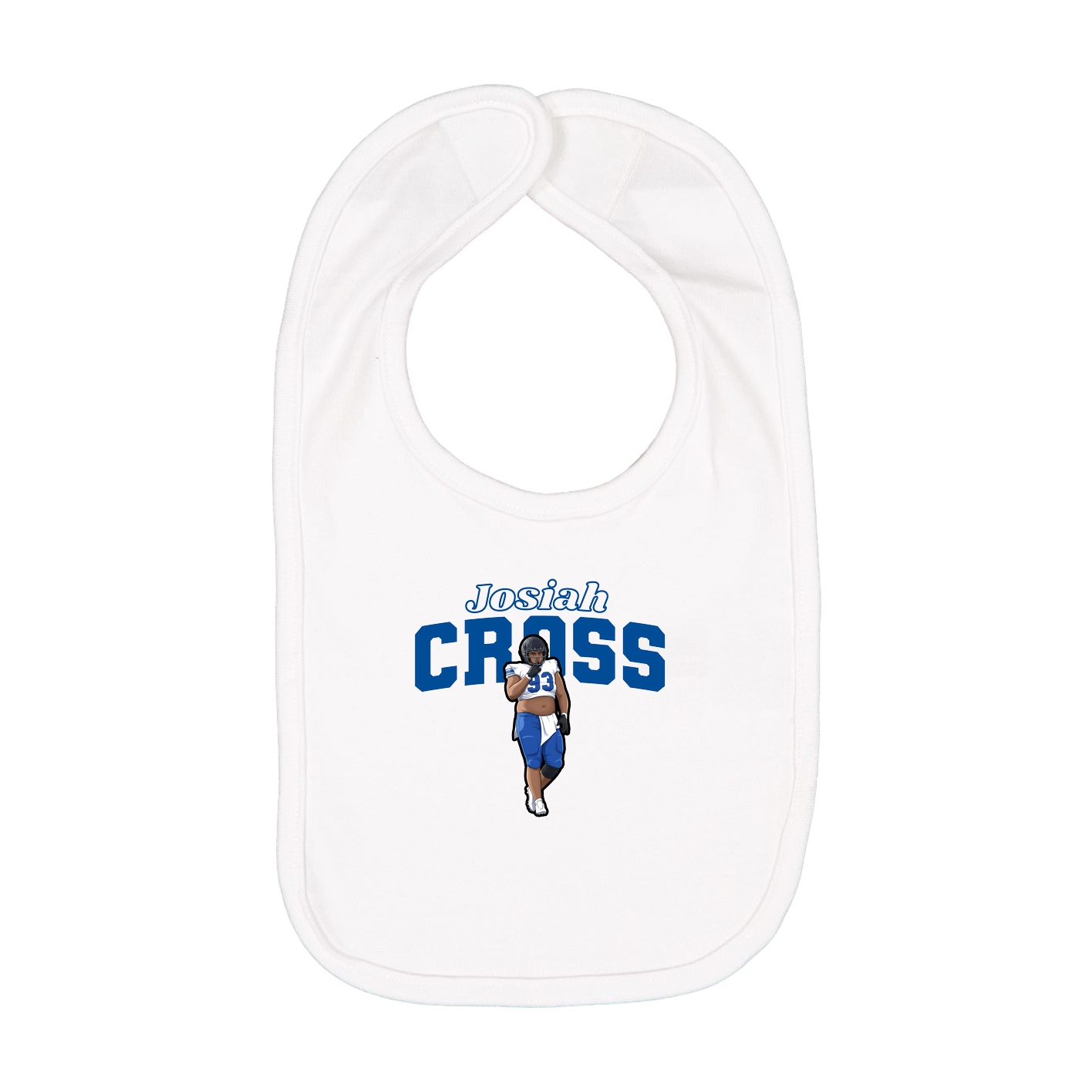 Infant Bib — Name Arch in White