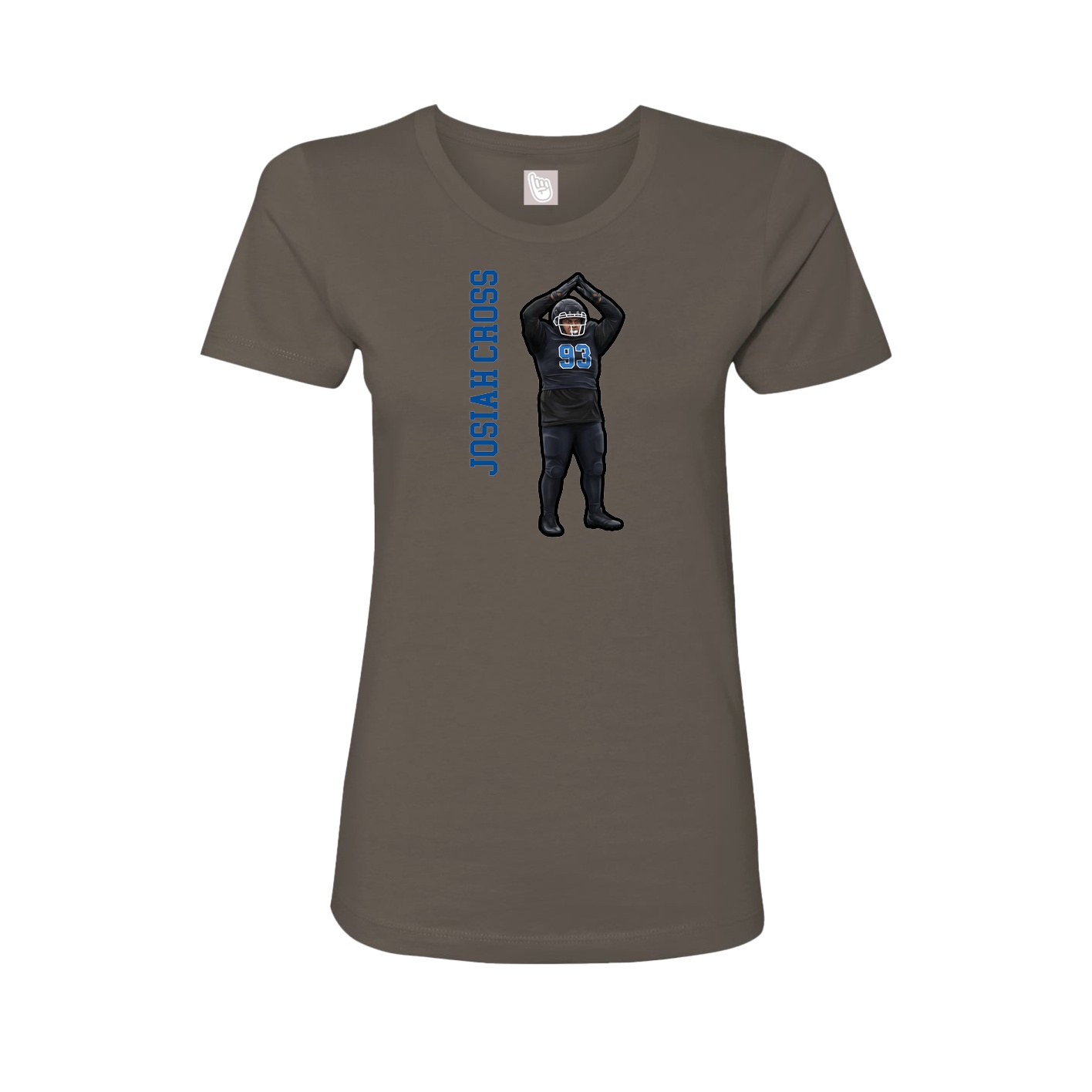 Fitted Women's Tee — Name Vertical in Grey