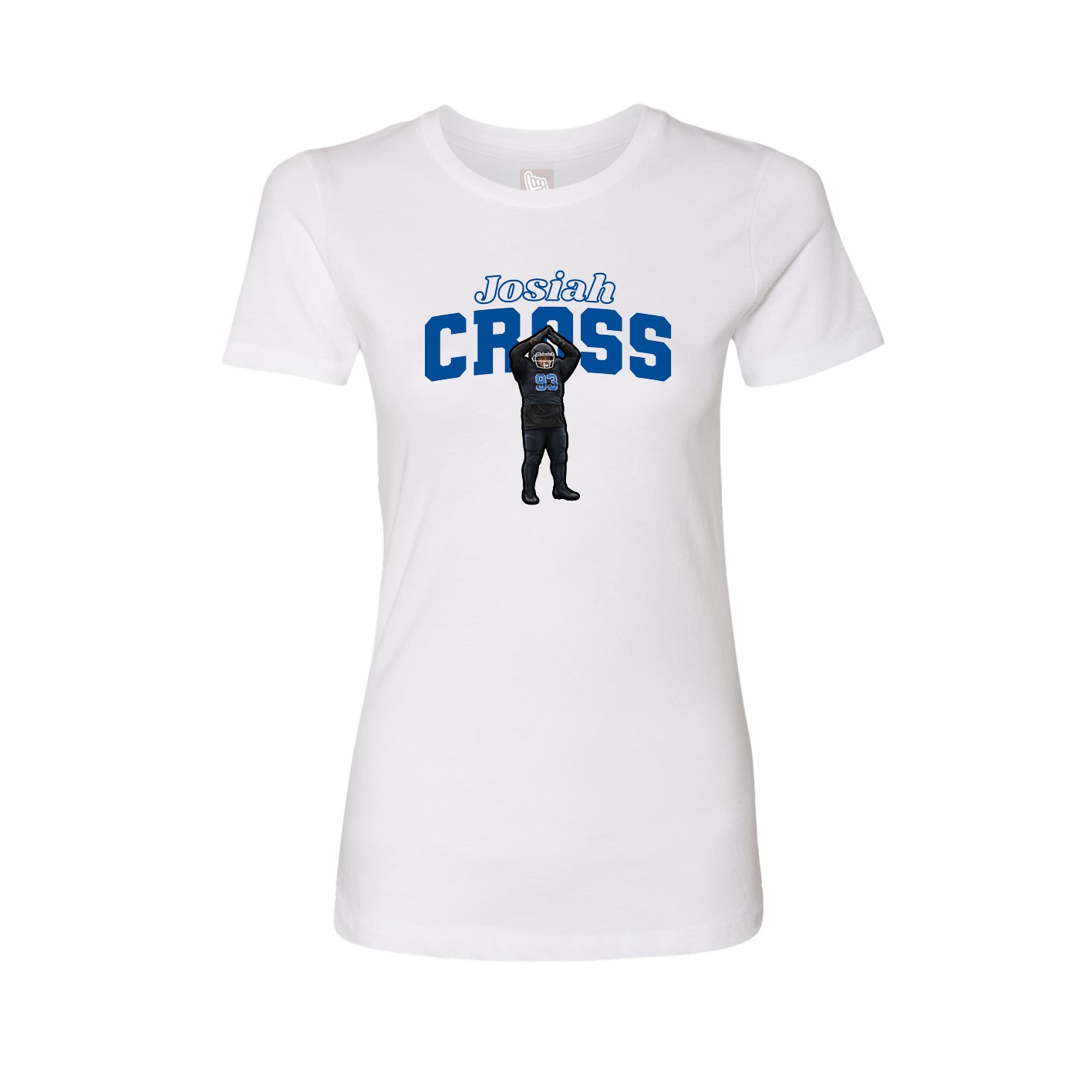 Fitted Women's Tee — Name Arch in White