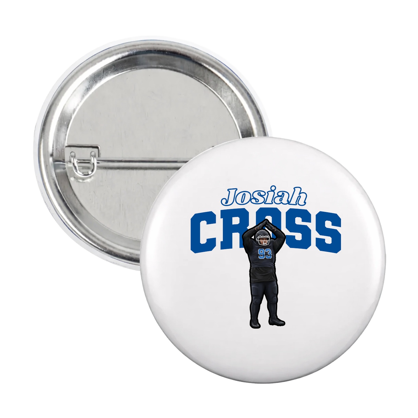 Game Day Button — Name Arch in White