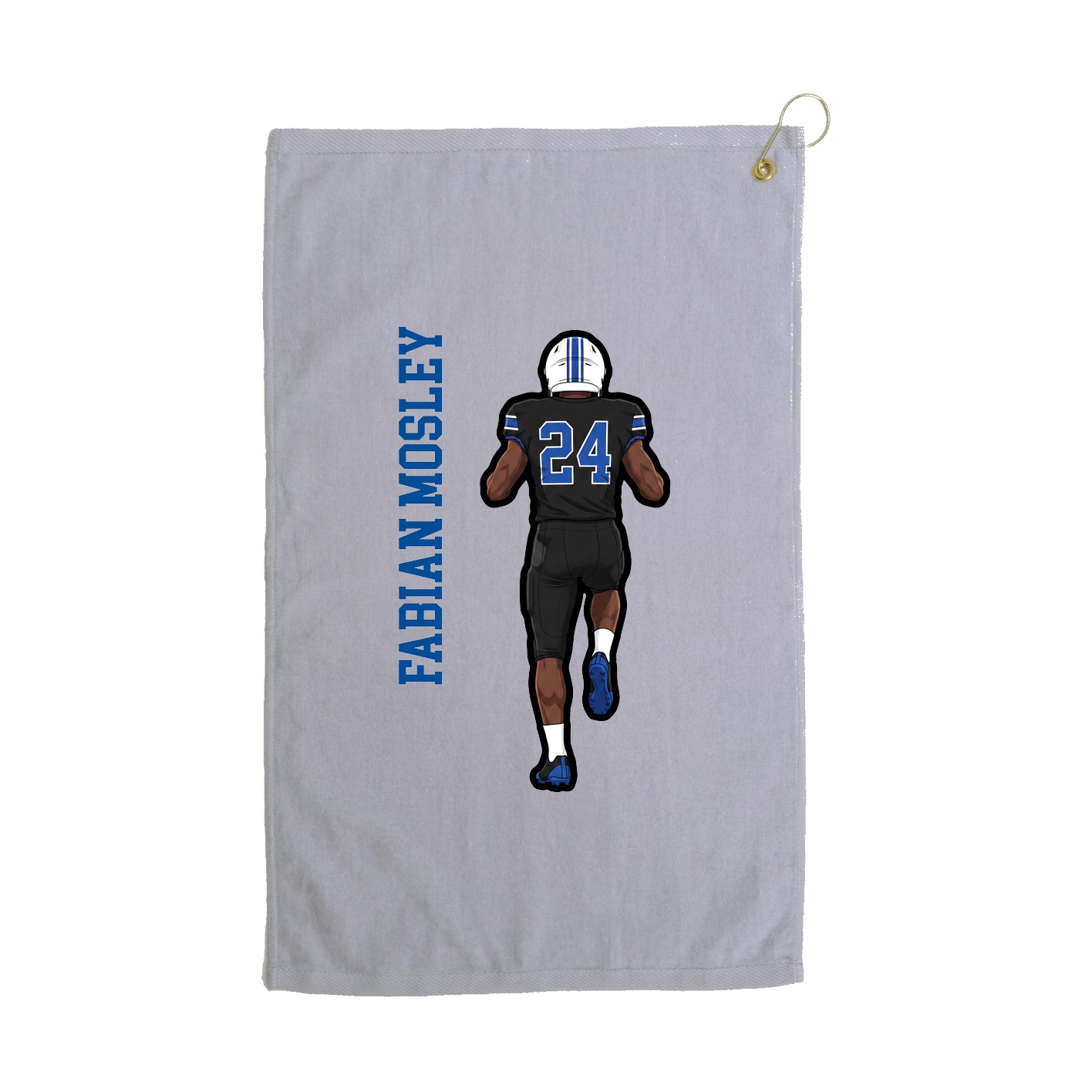 Golf Towel — Name Vertical in Grey
