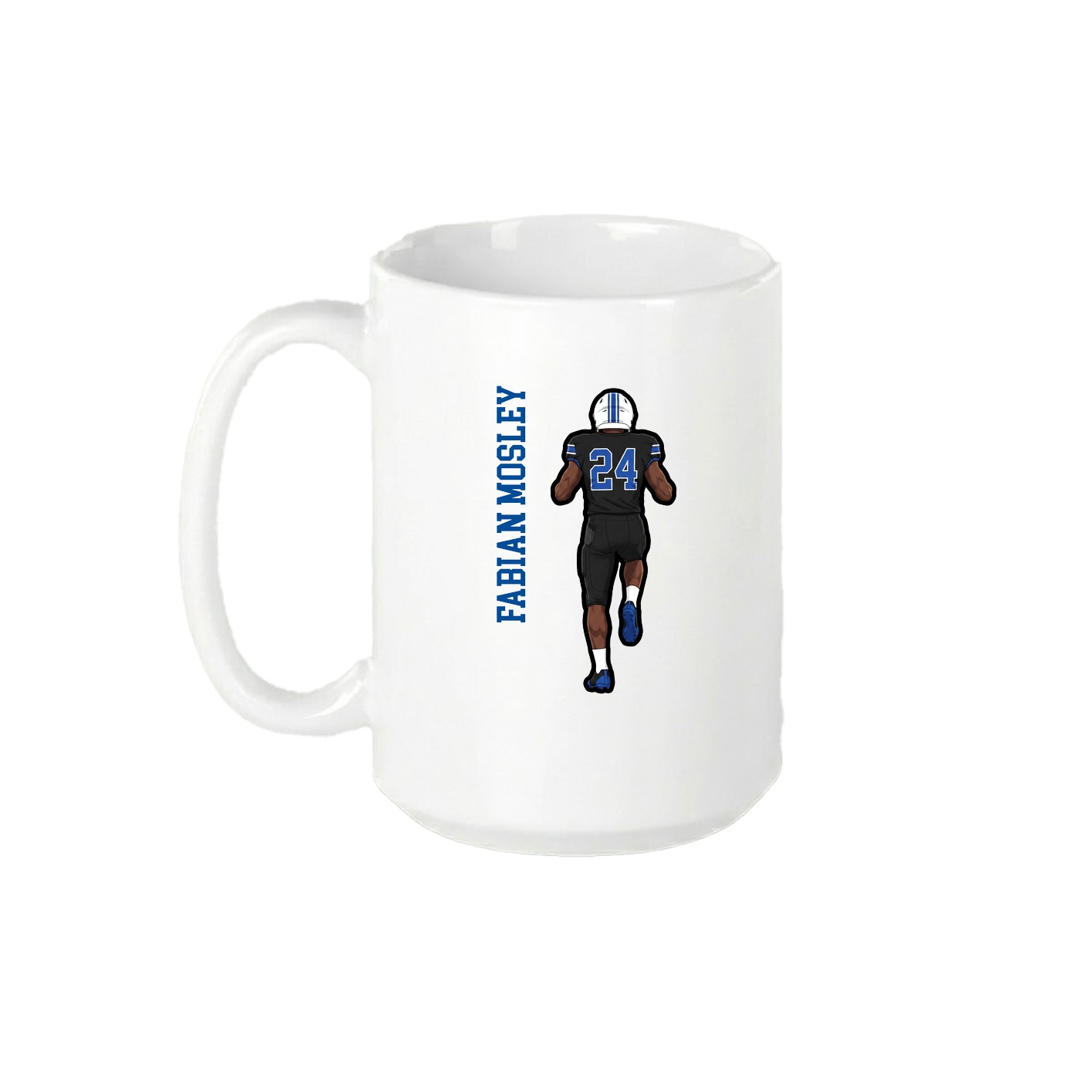 15oz Coffee Mug — Name Vertical in White