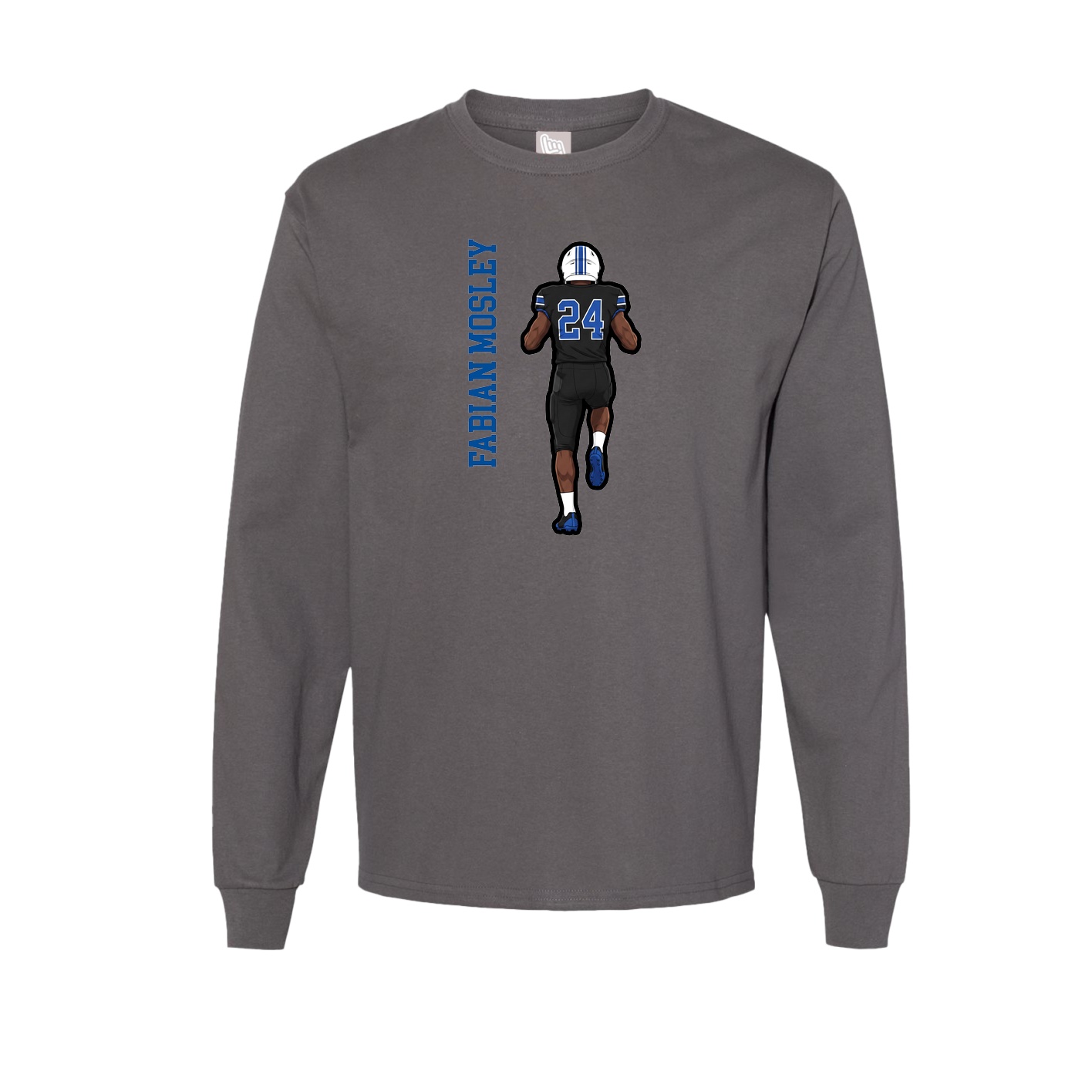 Long Sleeve Tee — Name Vertical in Grey