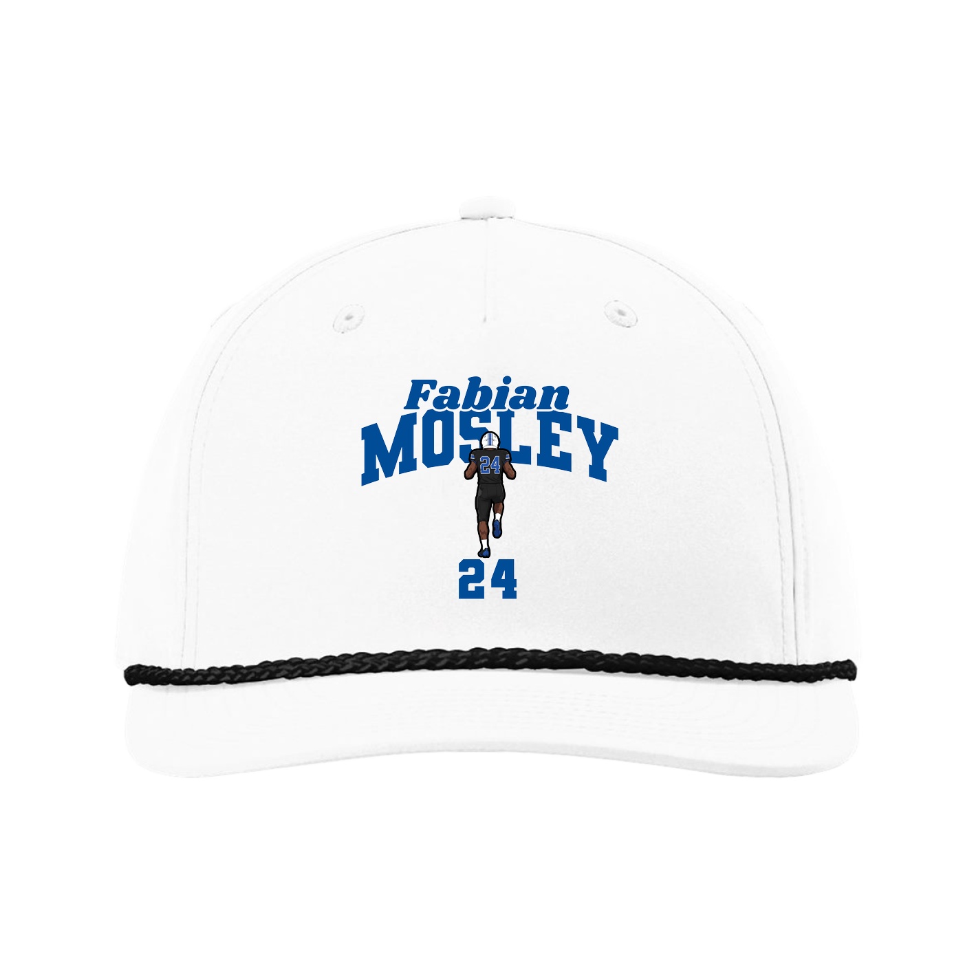 Five-Panel Classic Rope Cap — Signature Arch in White