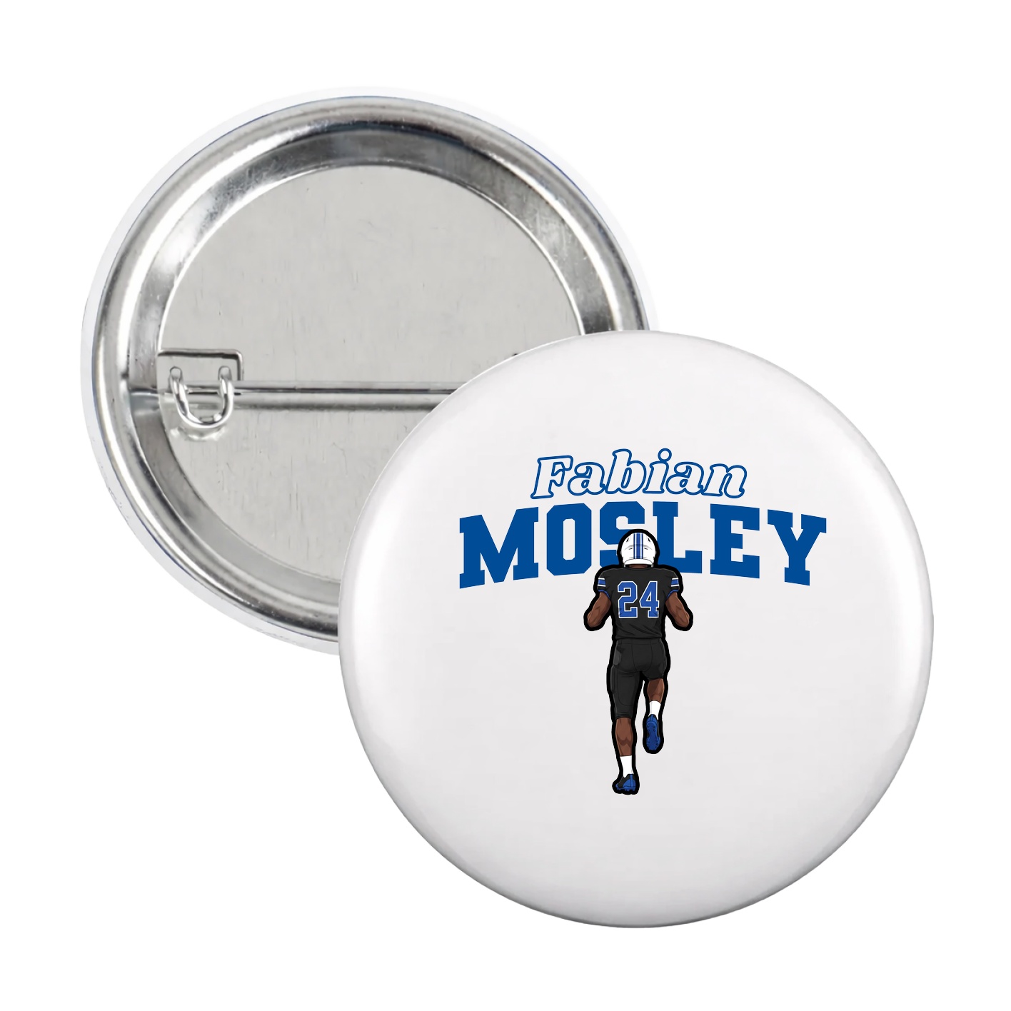 Game Day Button — Name Arch in White