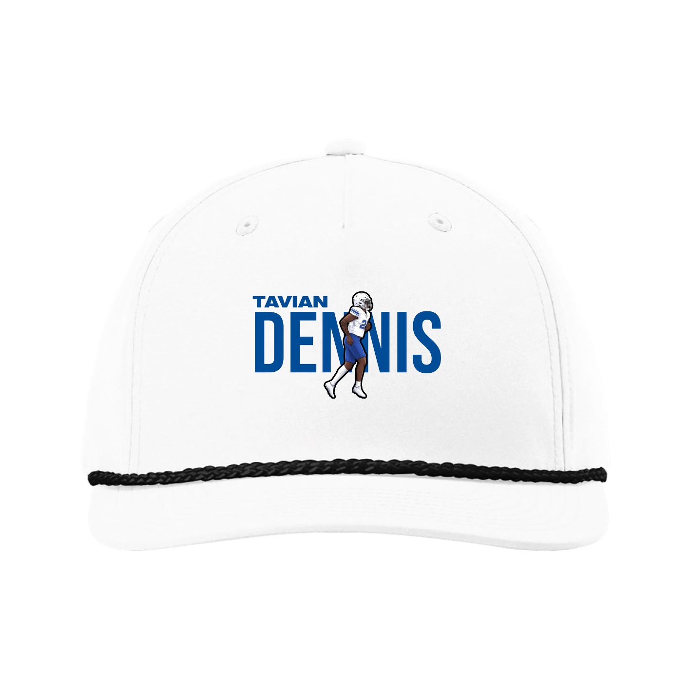 Five-Panel Classic Rope Cap — Player Name in White