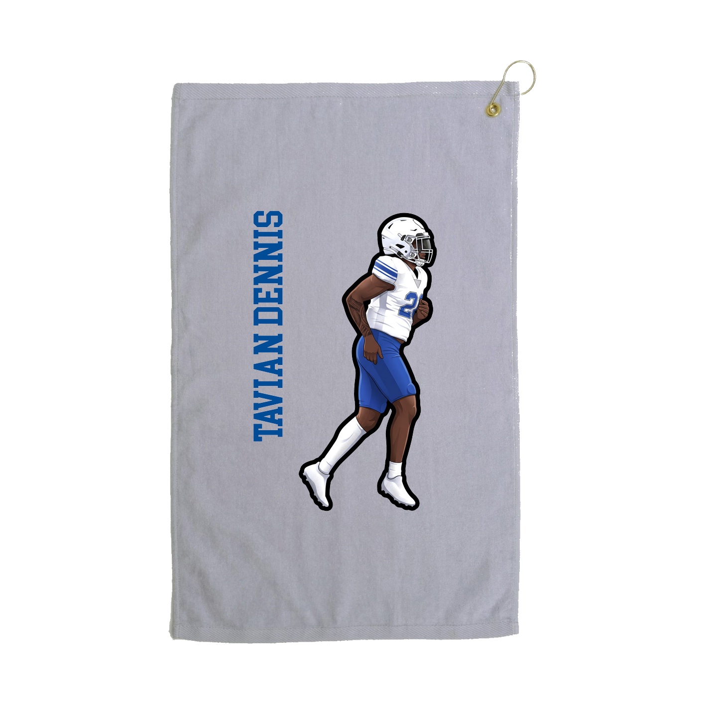 Golf Towel — Name Vertical in Grey