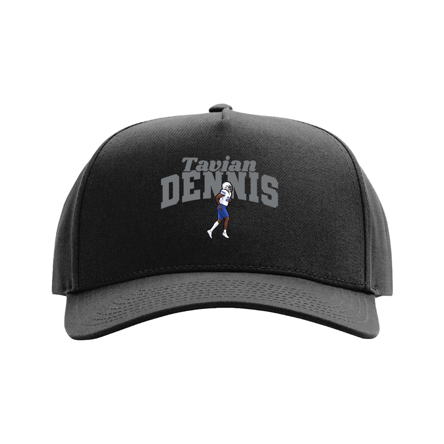 Full Fabric Five-Panel Champ Cap — Signature Arch in Black