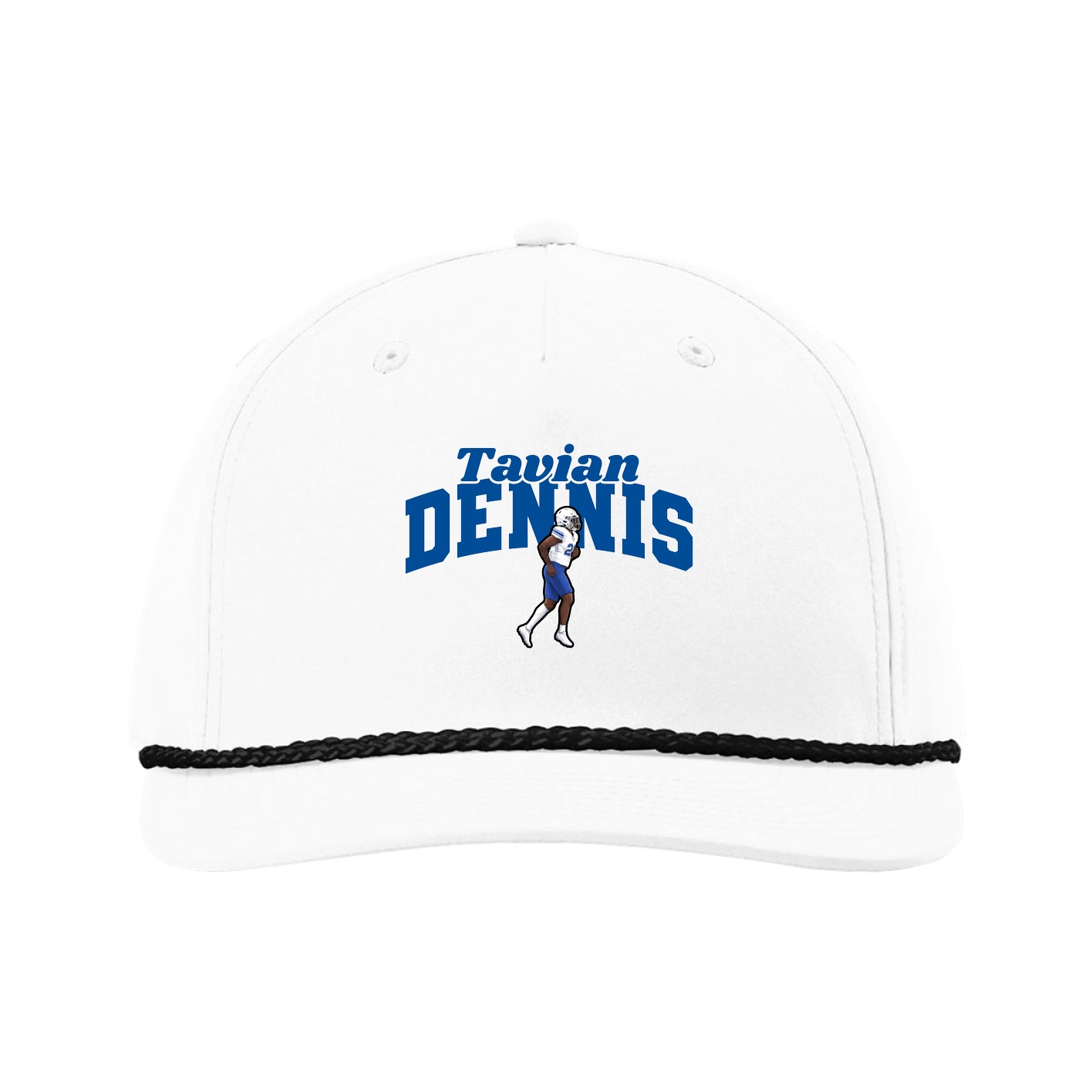 Five-Panel Classic Rope Cap — Signature Arch in White