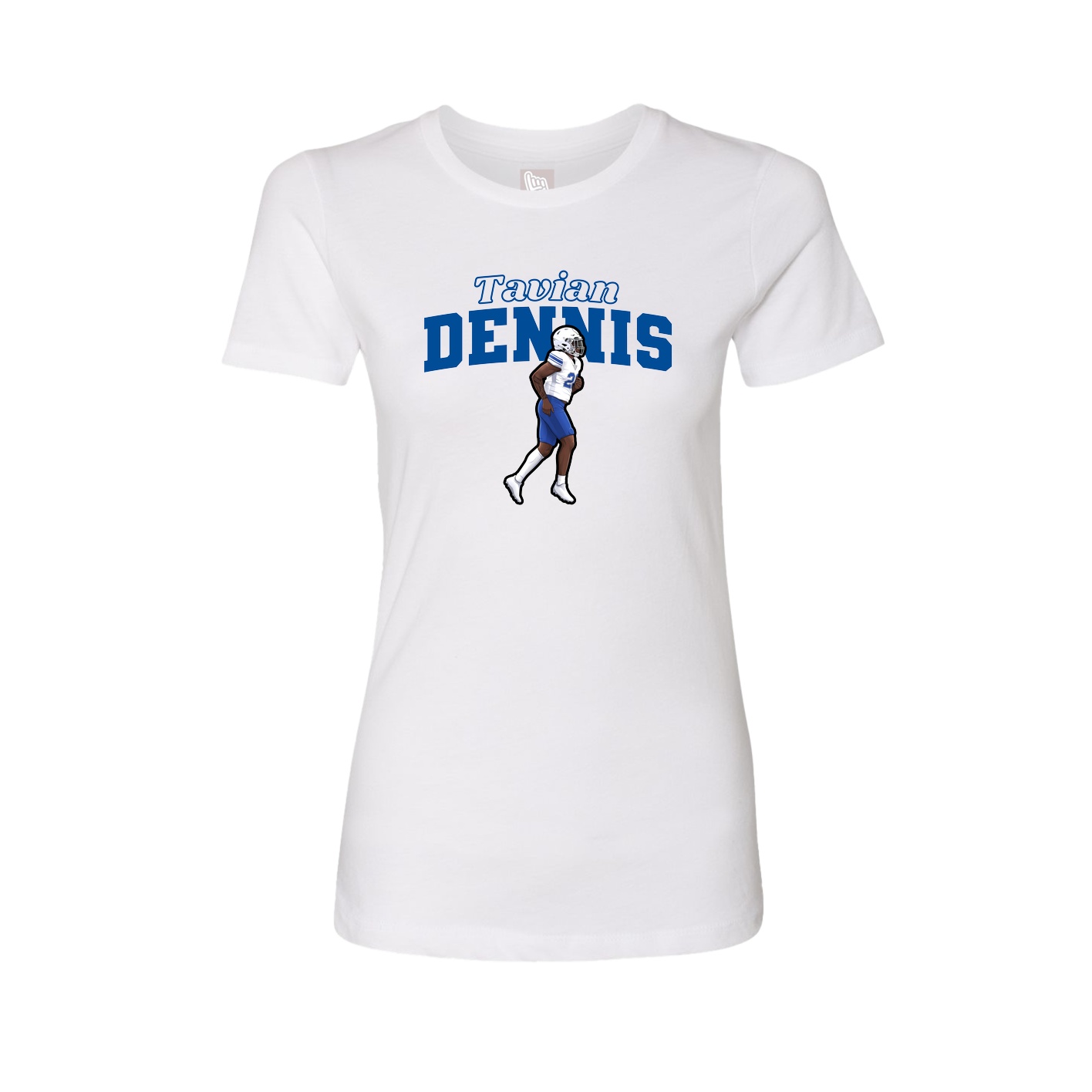 Fitted Women's Tee — Name Arch in White