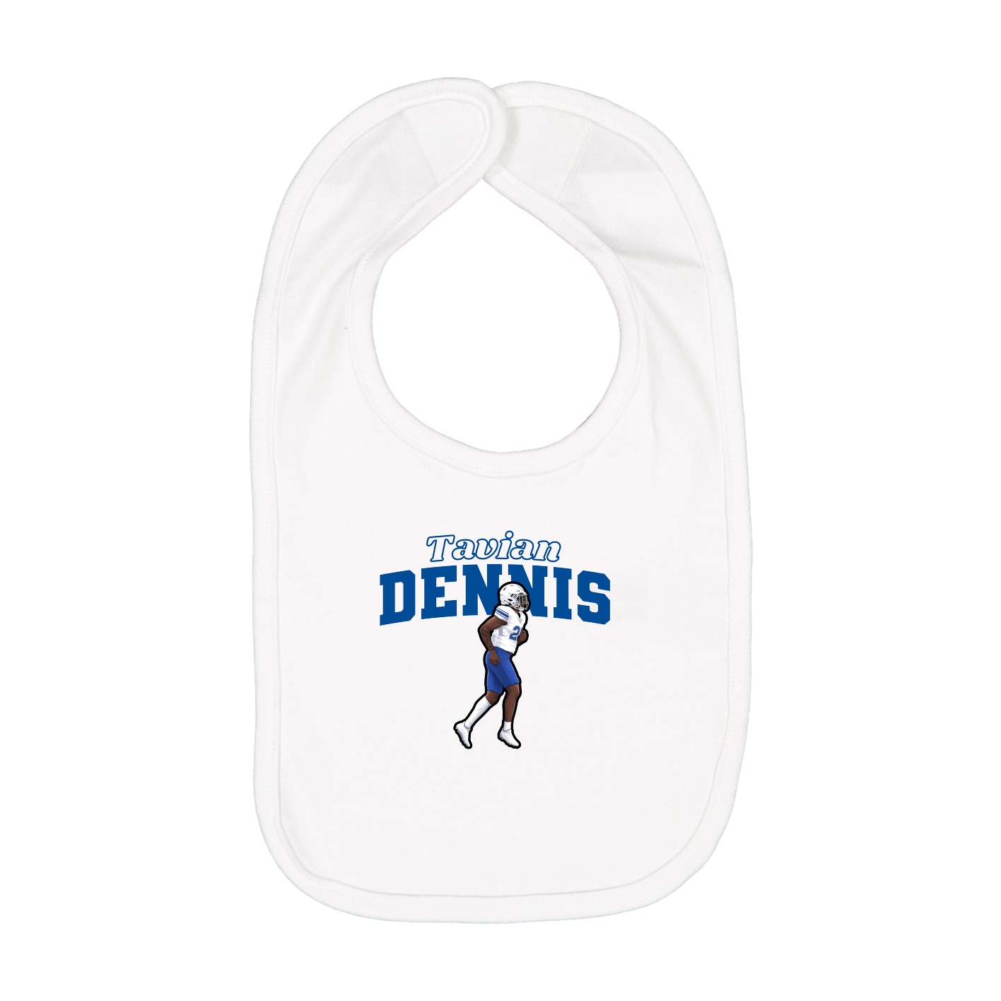 Infant Bib — Name Arch in White