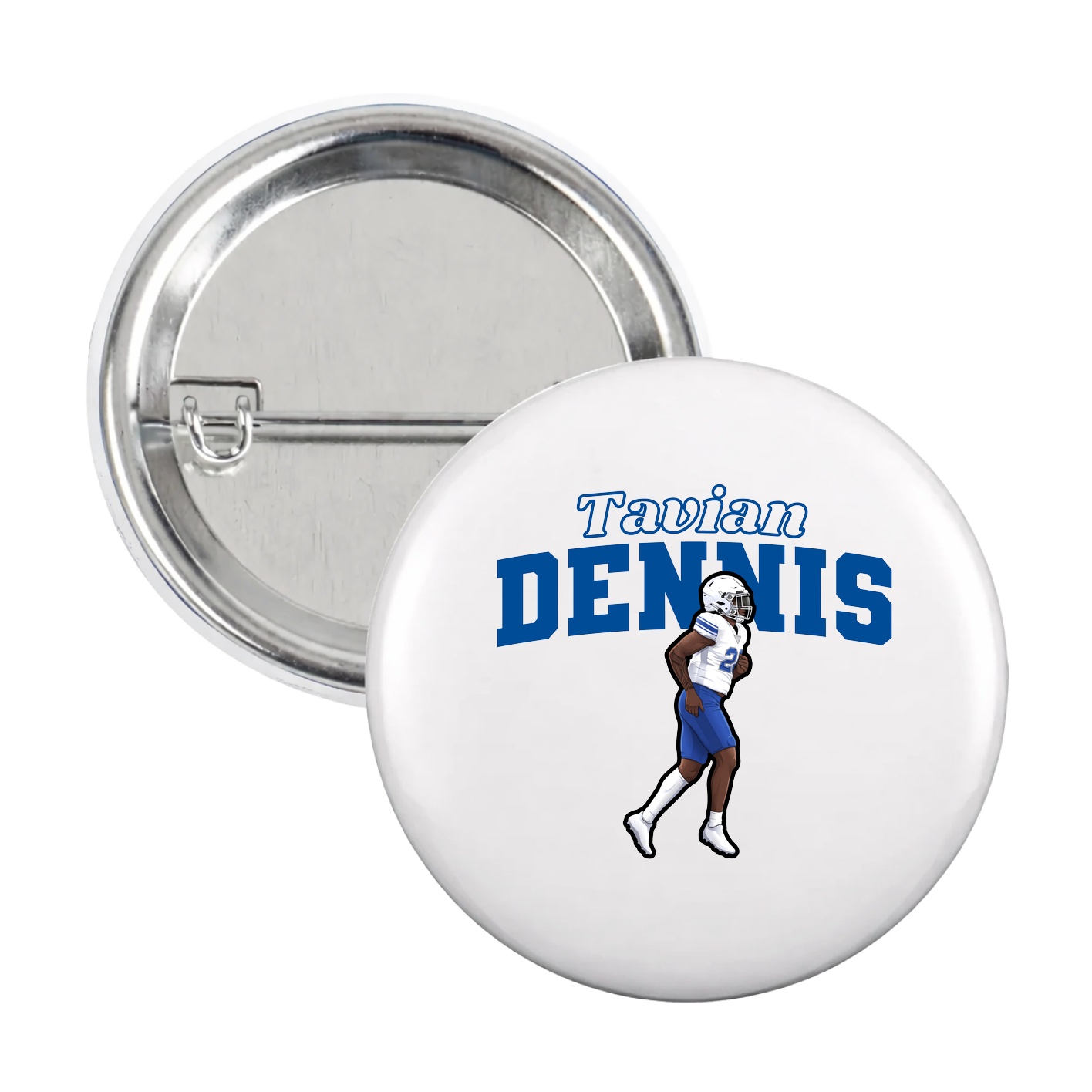 Game Day Button — Name Arch in White
