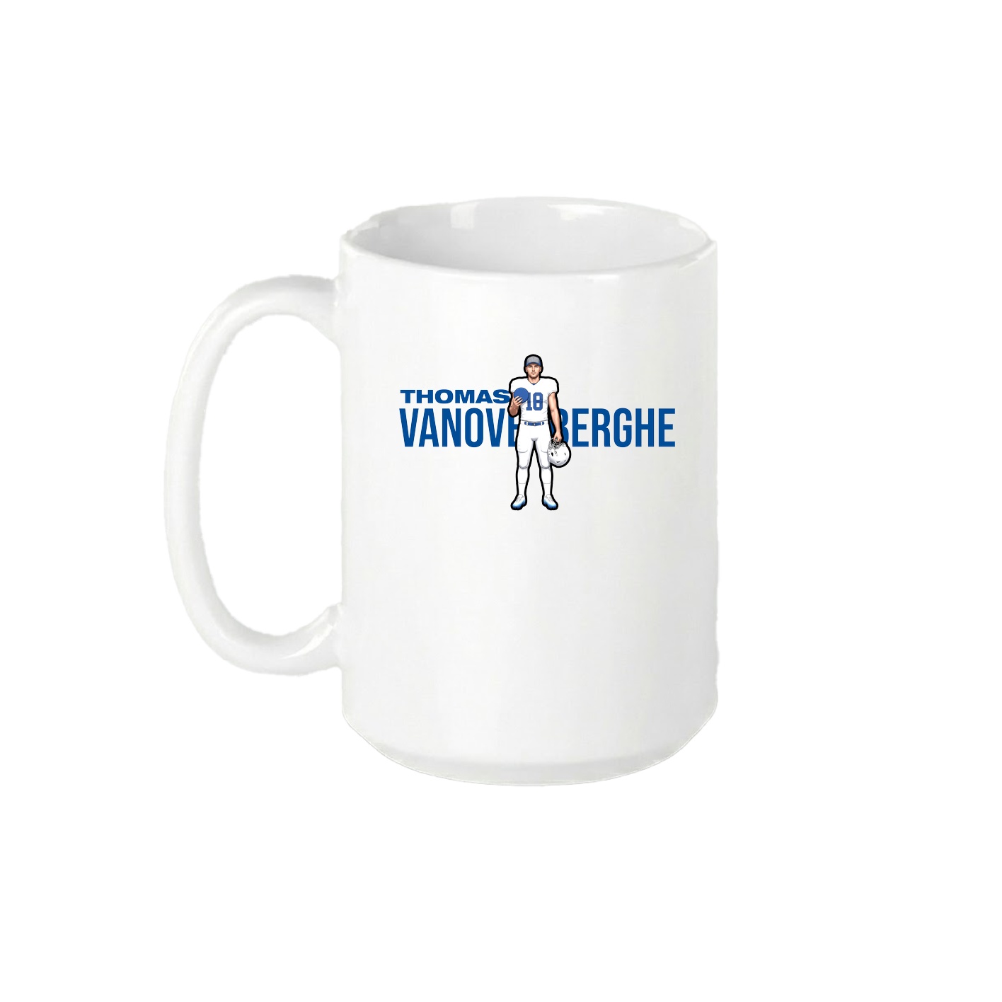 15oz Coffee Mug — Player Name in White