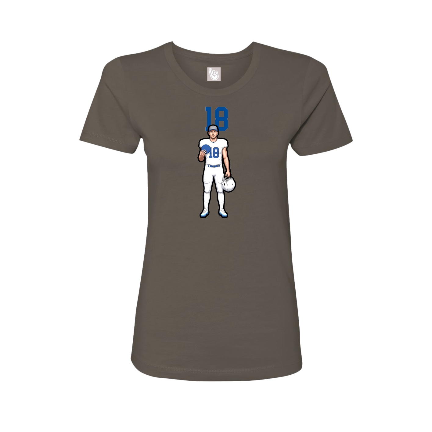 Fitted Women's Tee — Number Top in Grey