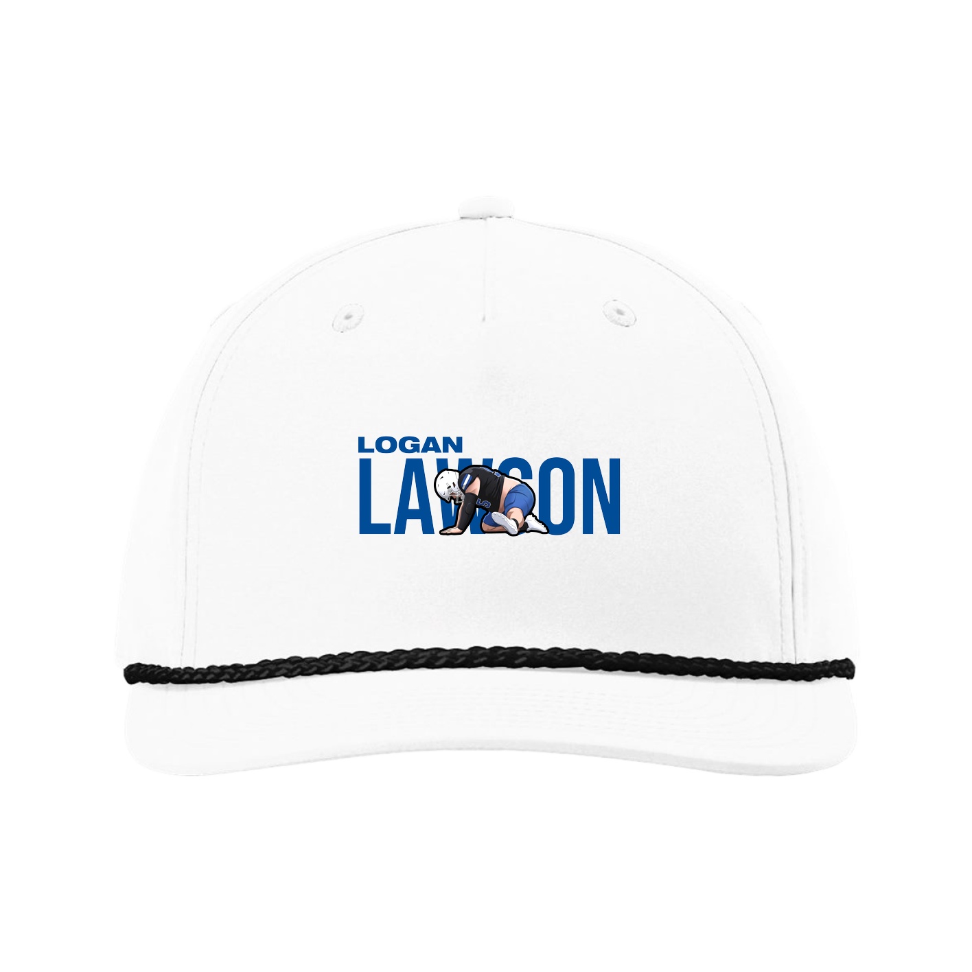 Five-Panel Classic Rope Cap — Player Name in White