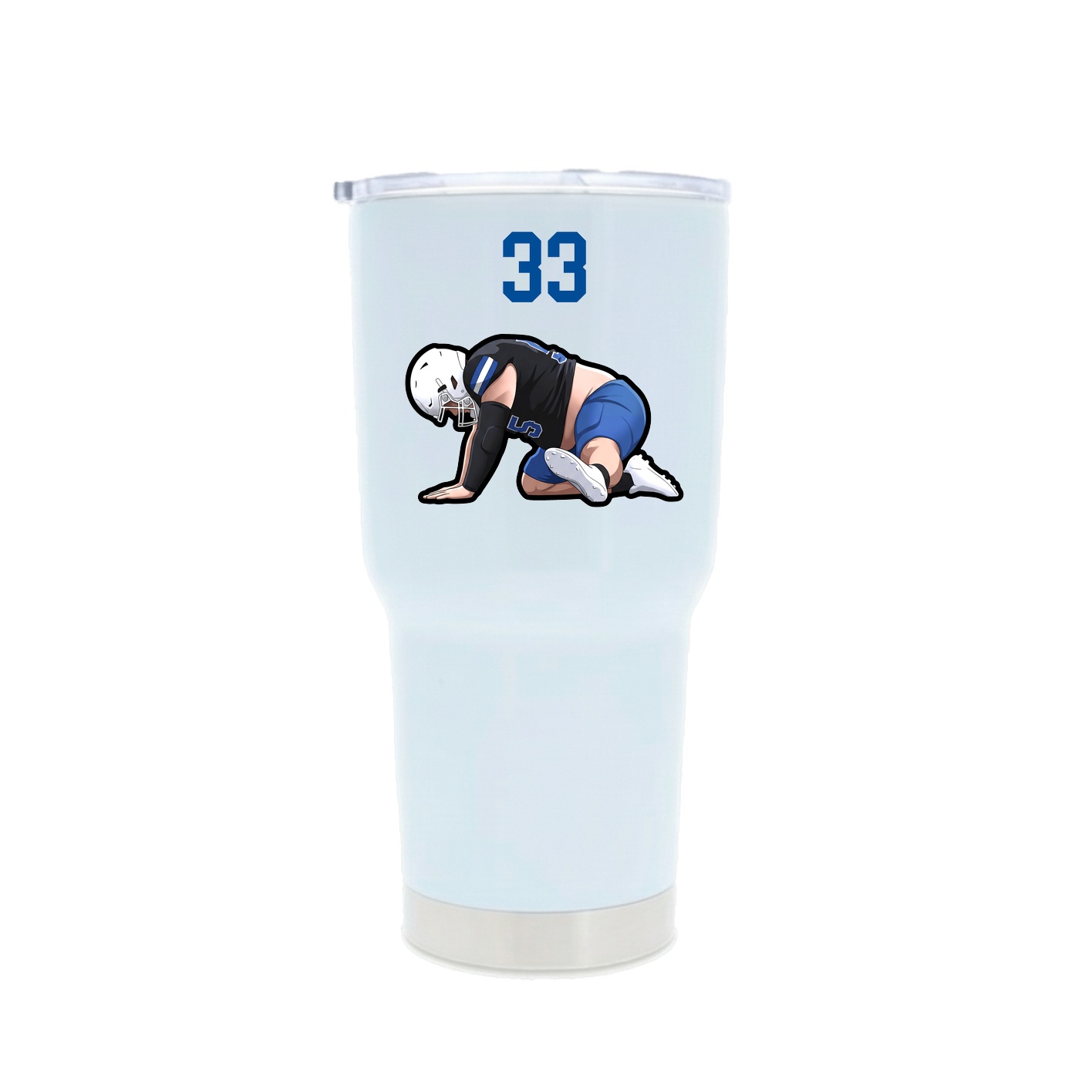 30oz Stainless Steel Tumbler — Number Top in White