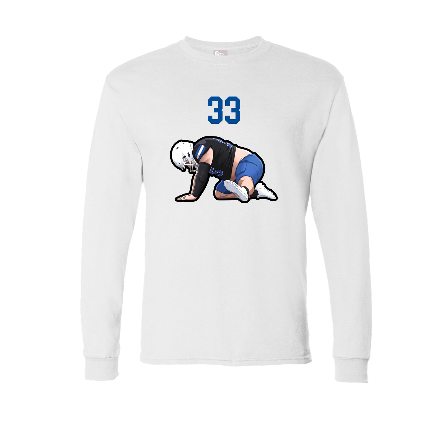 Long Sleeve Tee — Number Top in White