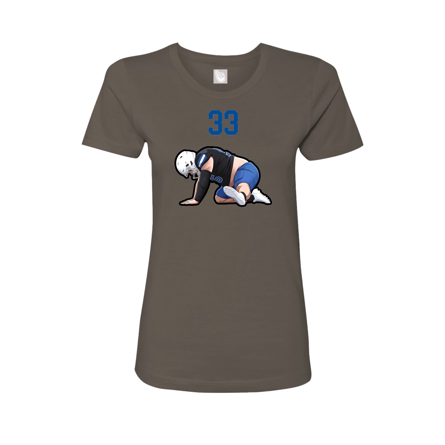 Fitted Women's Tee — Number Top in Grey